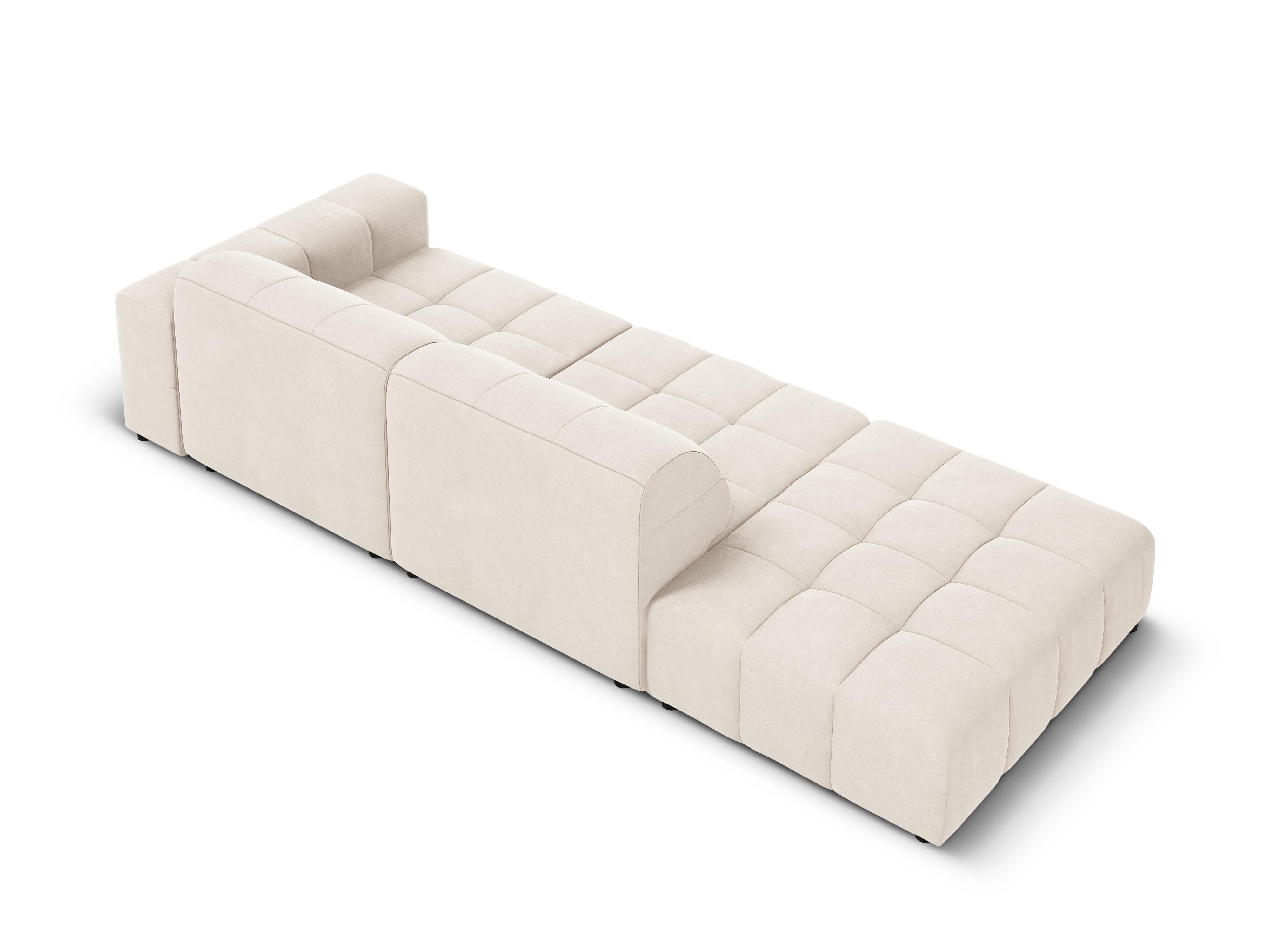 Sofa aksamitna lewostronna 3-osobowa CHICAGO jasnobeżowy Cosmopolitan Design Eye on Design