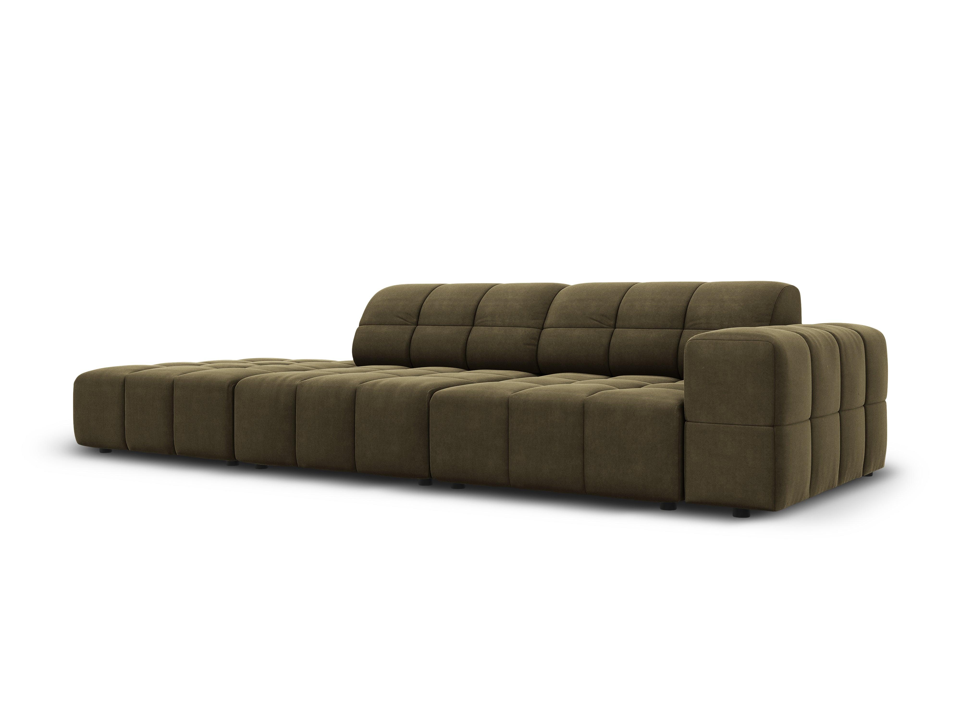 Sofa aksamitna lewostronna 3-osobowa CHICAGO oliwkowy Cosmopolitan Design Eye on Design