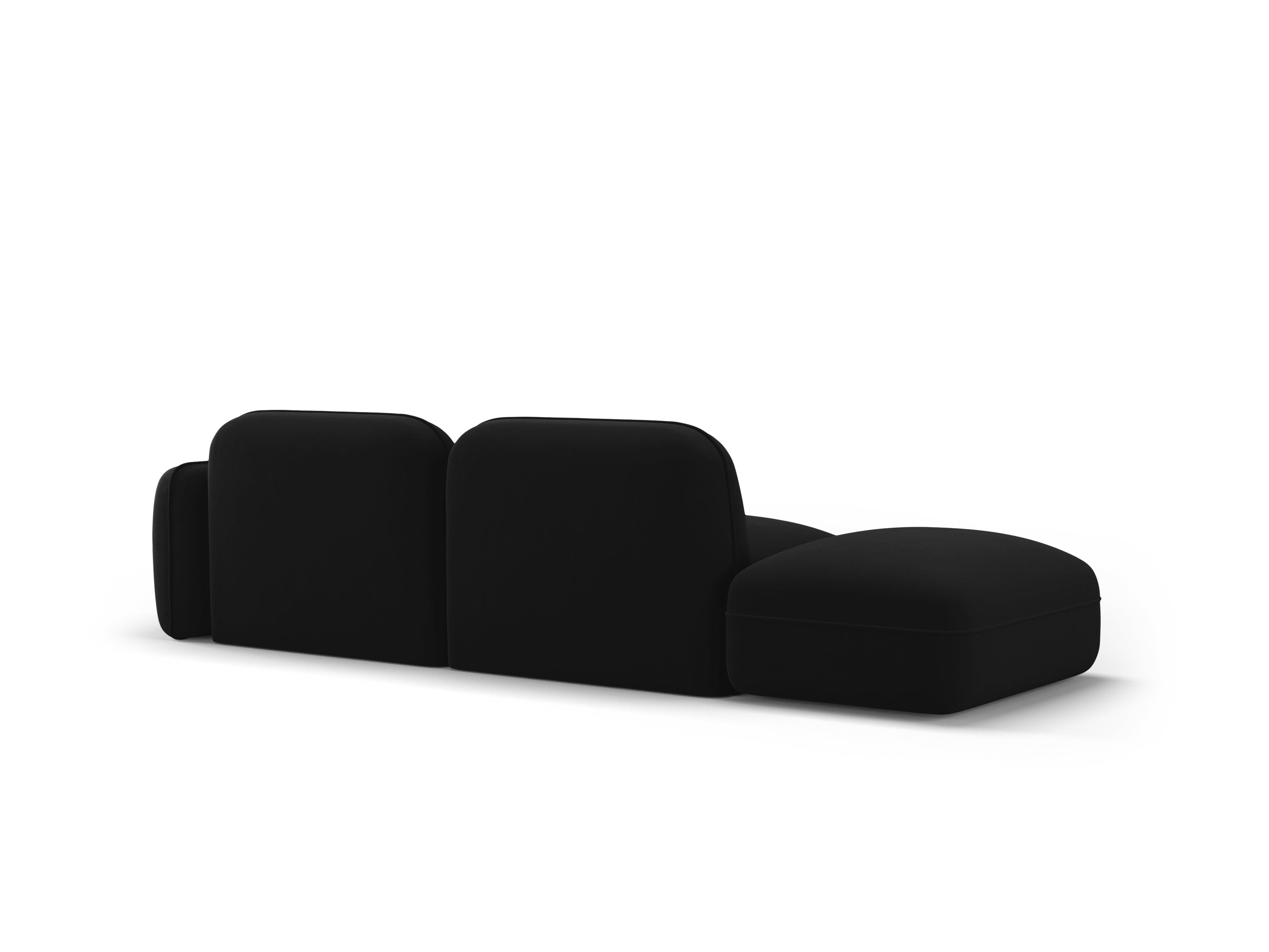 Sofa modułowa aksamitna lewostronna 3-osobowa SYDNEY czarny Cosmopolitan Design Eye on Design