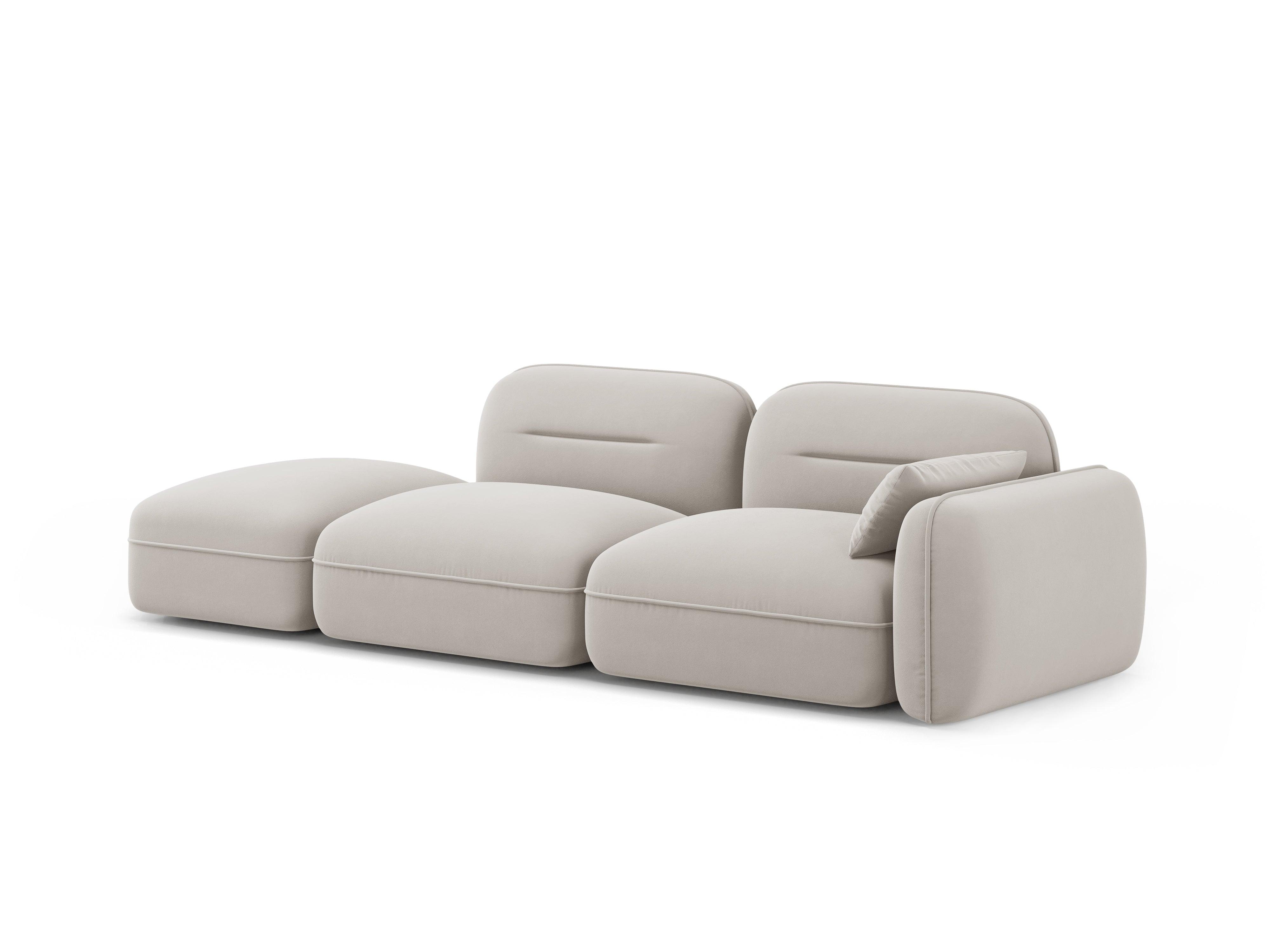 Sofa modułowa aksamitna lewostronna 3-osobowa SYDNEY kość słoniowa Cosmopolitan Design Eye on Design