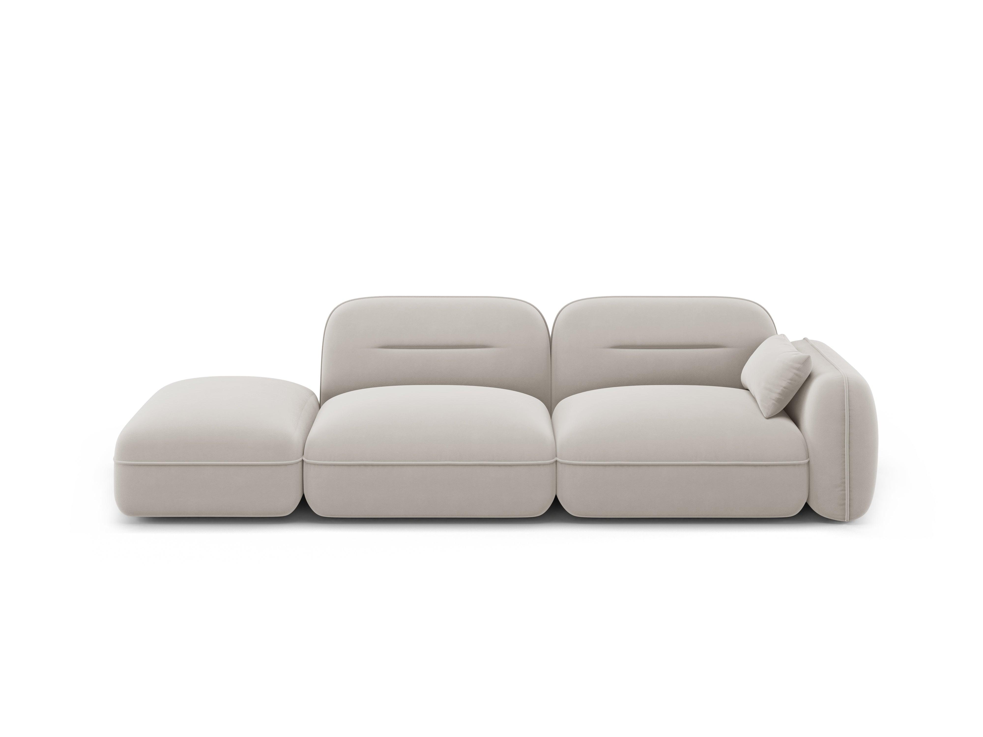 Sofa modułowa aksamitna lewostronna 3-osobowa SYDNEY kość słoniowa Cosmopolitan Design Eye on Design
