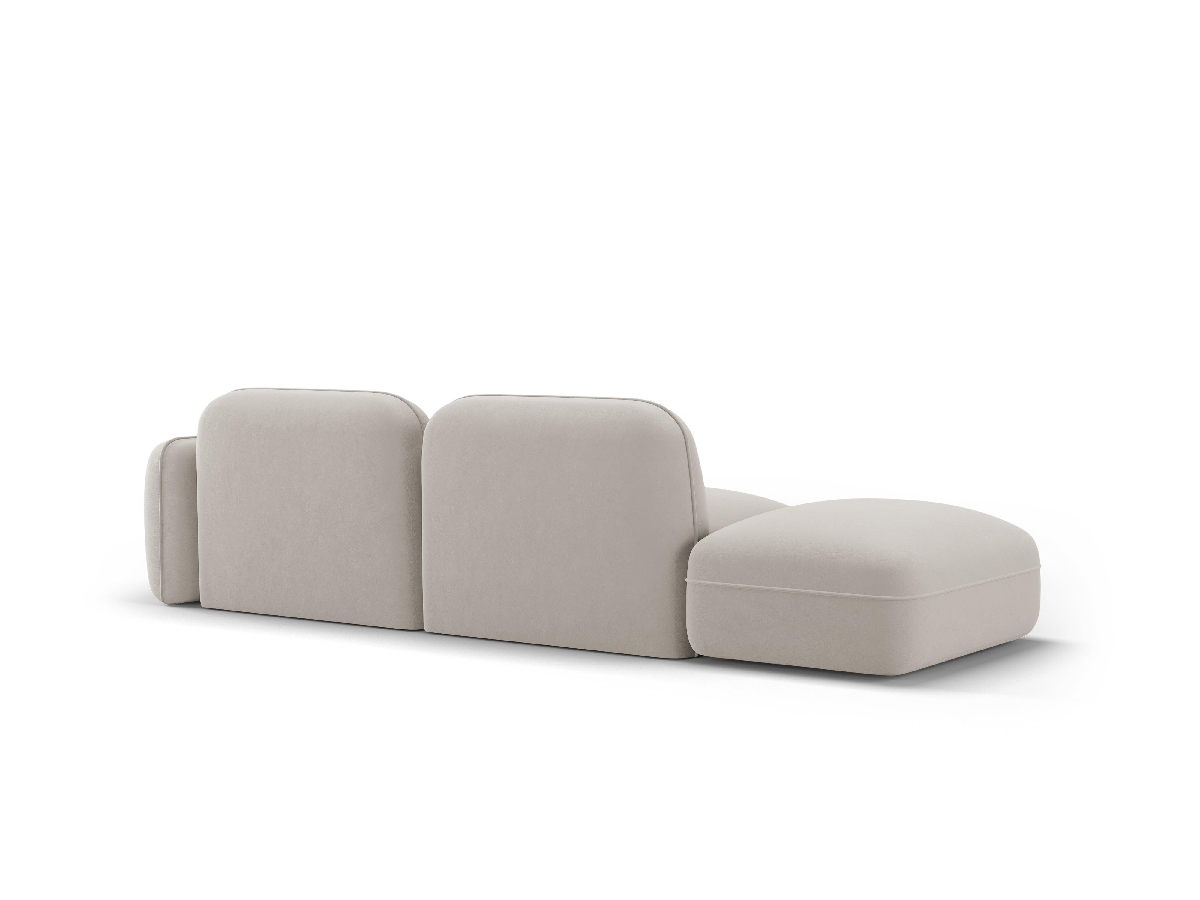 Sofa modułowa aksamitna lewostronna 3-osobowa SYDNEY kość słoniowa Cosmopolitan Design Eye on Design