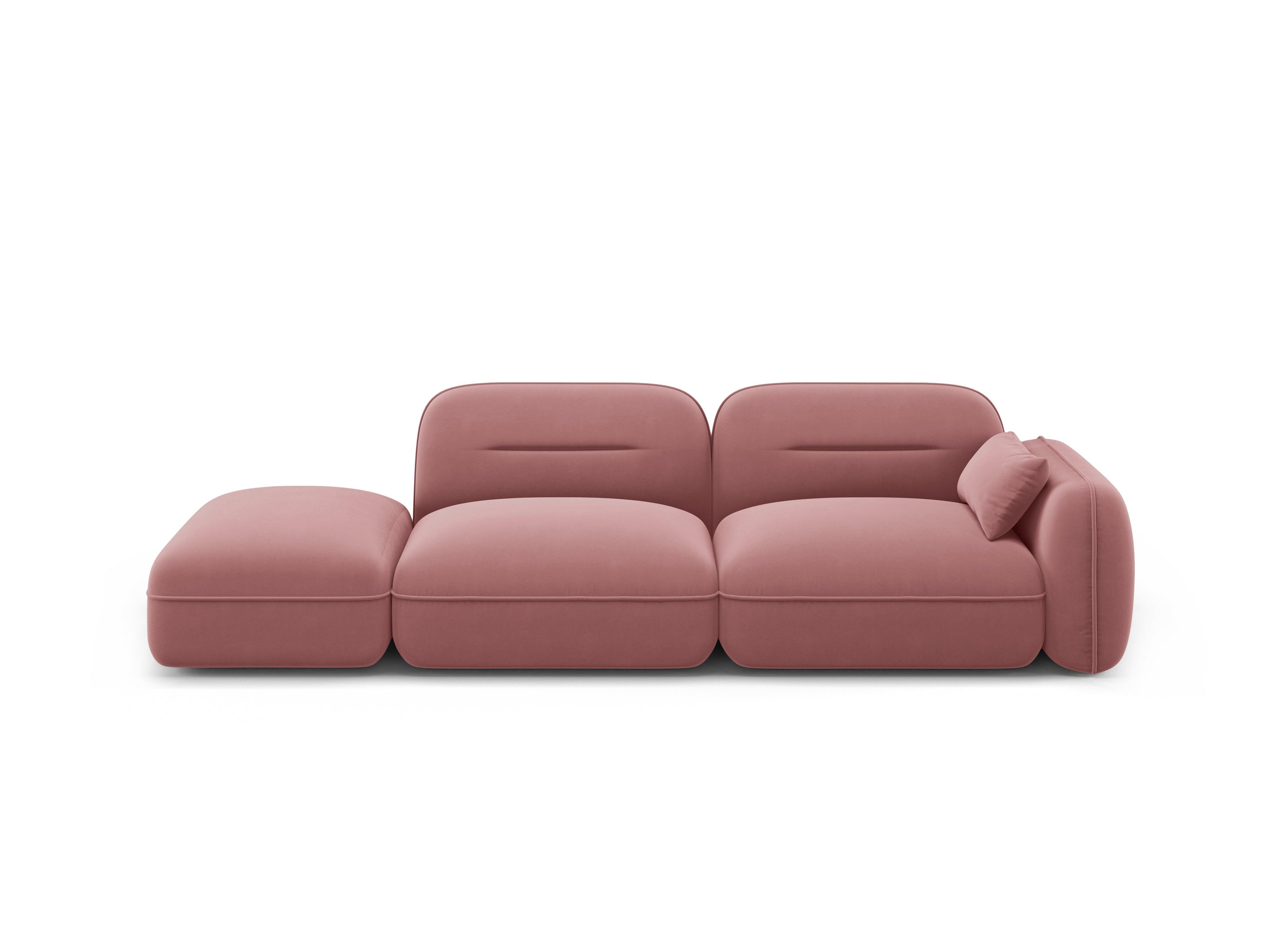 Sofa modułowa aksamitna lewostronna 3-osobowa SYDNEY łososiowy Cosmopolitan Design Eye on Design