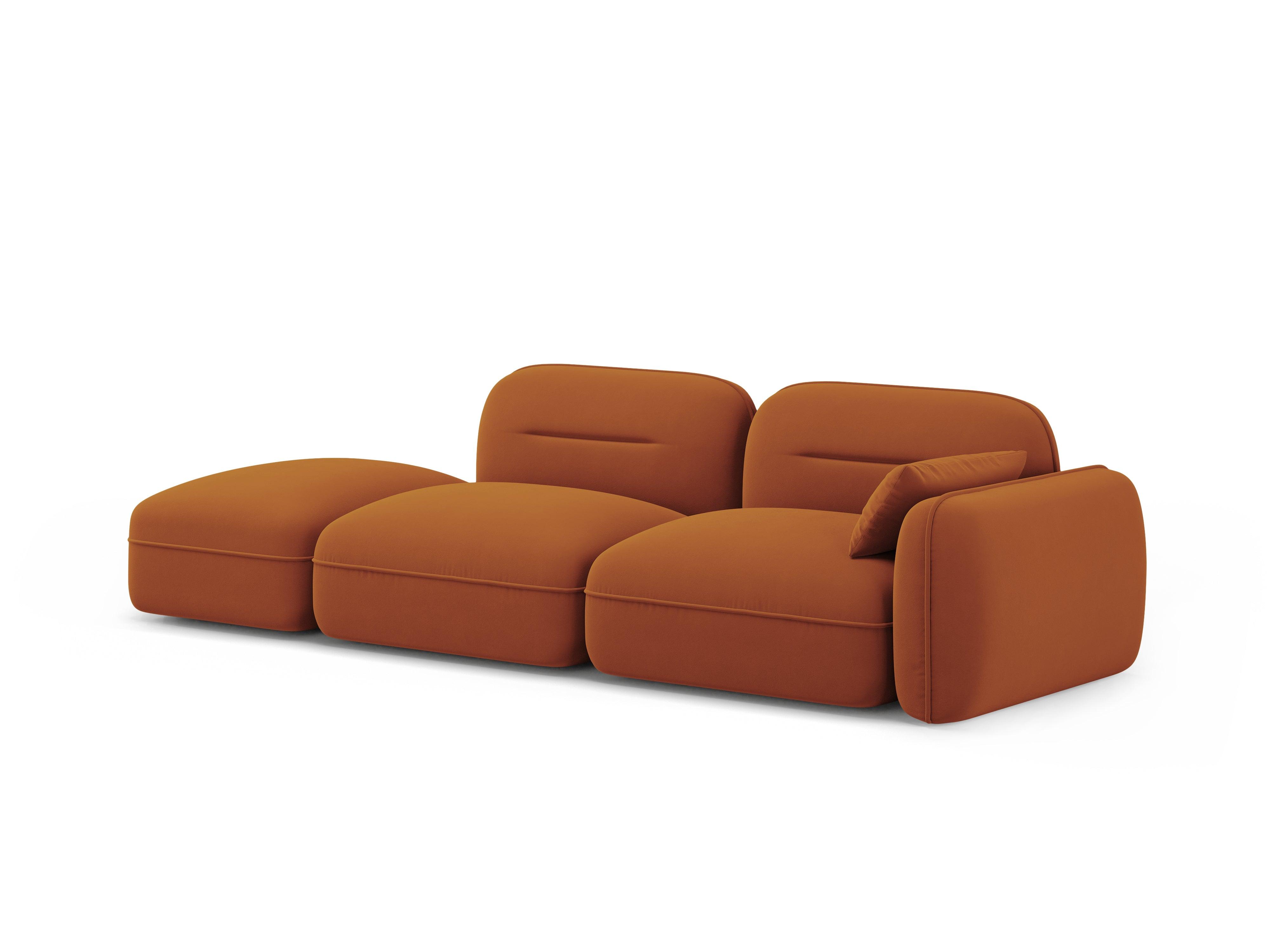 Sofa modułowa aksamitna lewostronna 3-osobowa SYDNEY terracotta Cosmopolitan Design Eye on Design