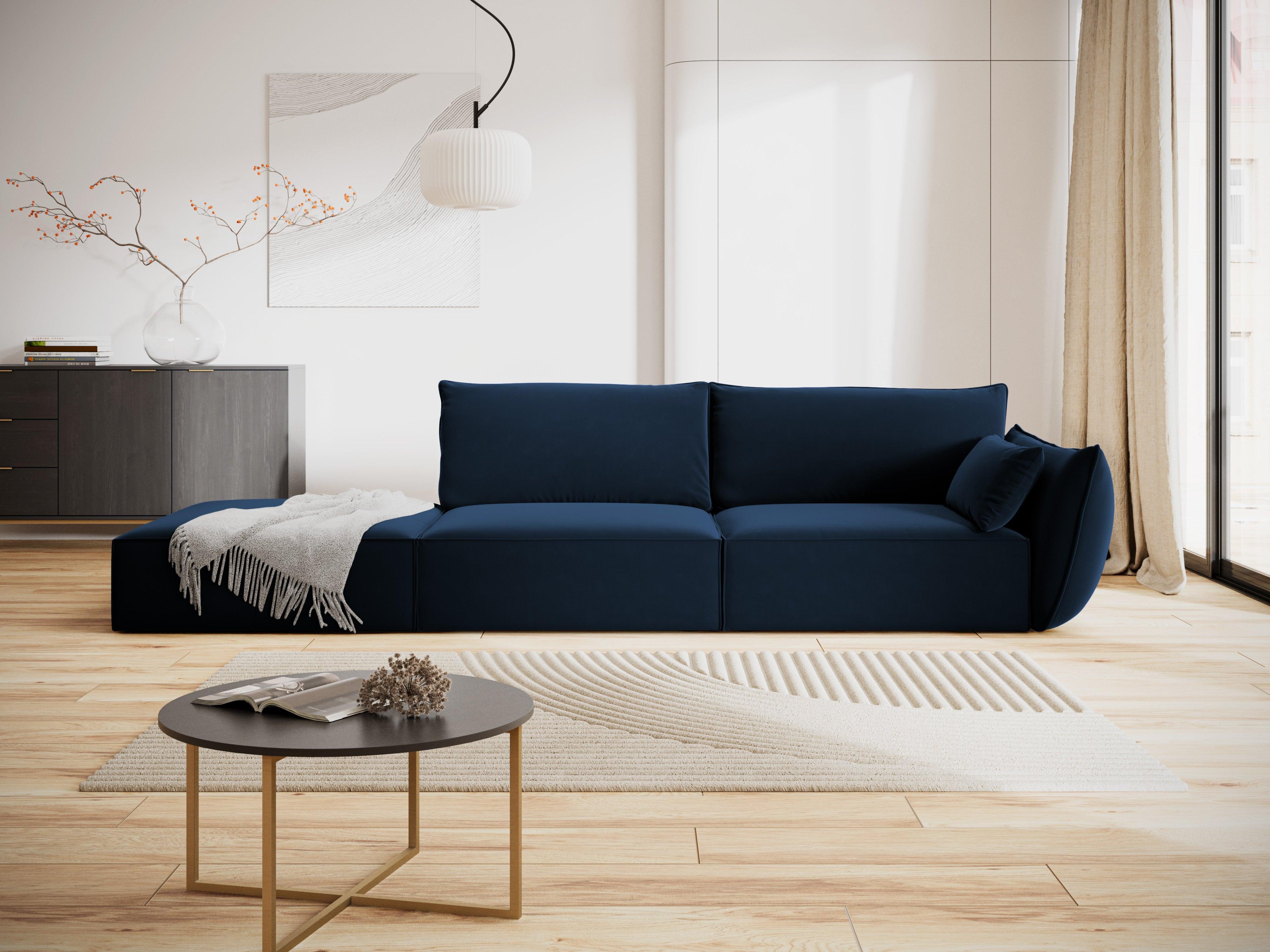 Sofa aksamitna lewostronna otwarta VANDA granatowy Mazzini Sofas Eye on Design