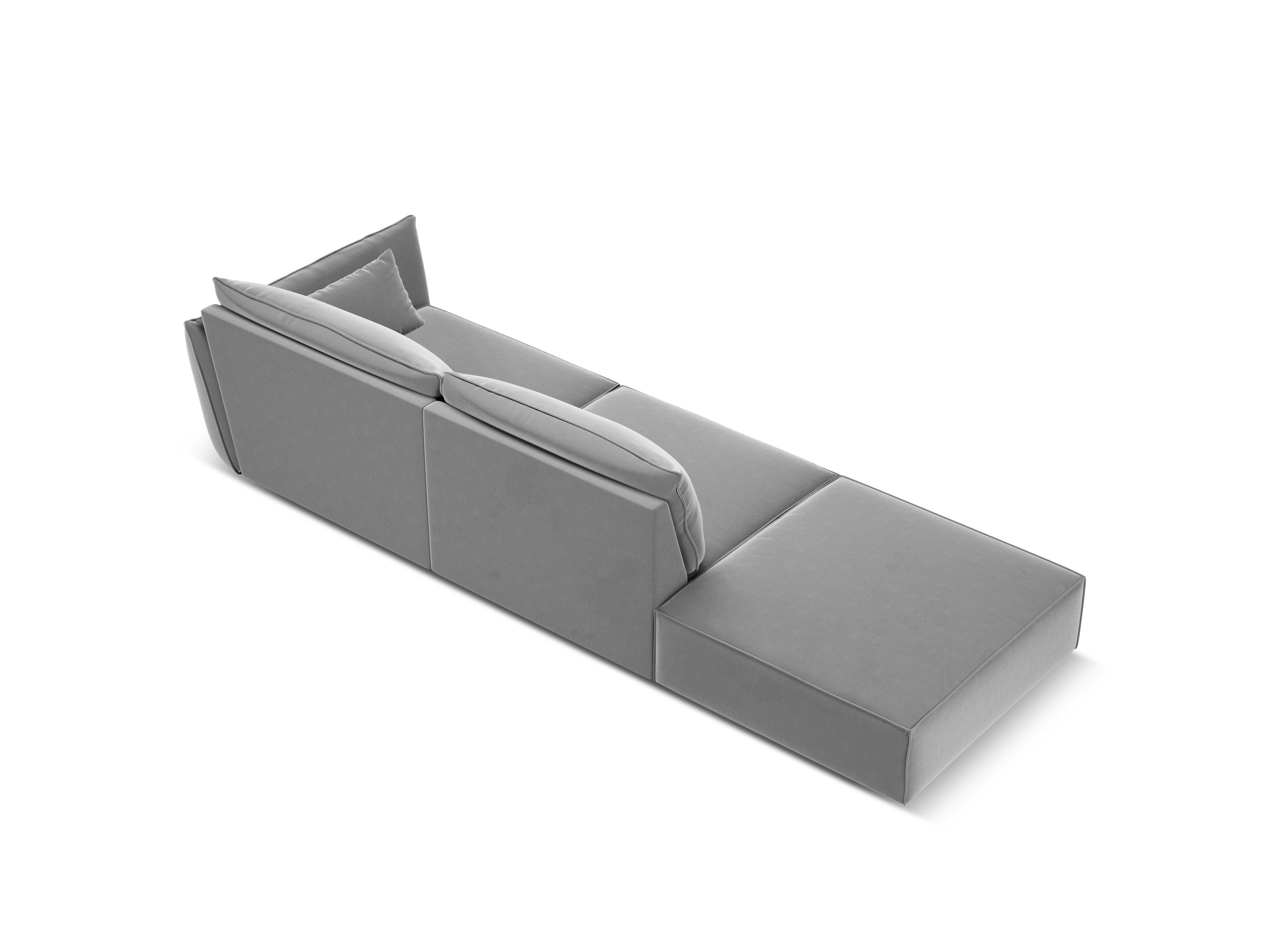 Sofa aksamitna lewostronna otwarta VANDA szary Mazzini Sofas Eye on Design