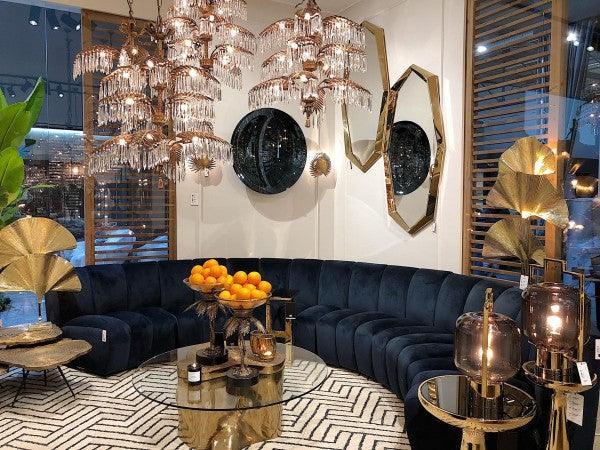 Sofa aksamitna modułowa LANDO - element środkowy granatowy Eichholtz Eye on Design