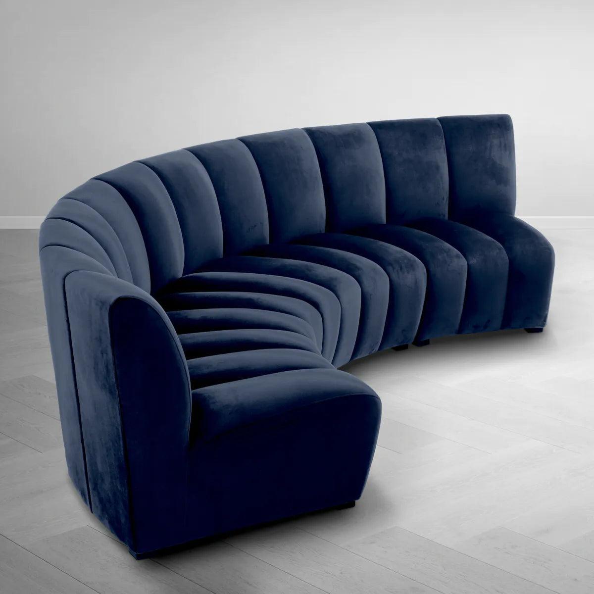 Sofa aksamitna modułowa LANDO - element środkowy granatowy Eichholtz Eye on Design