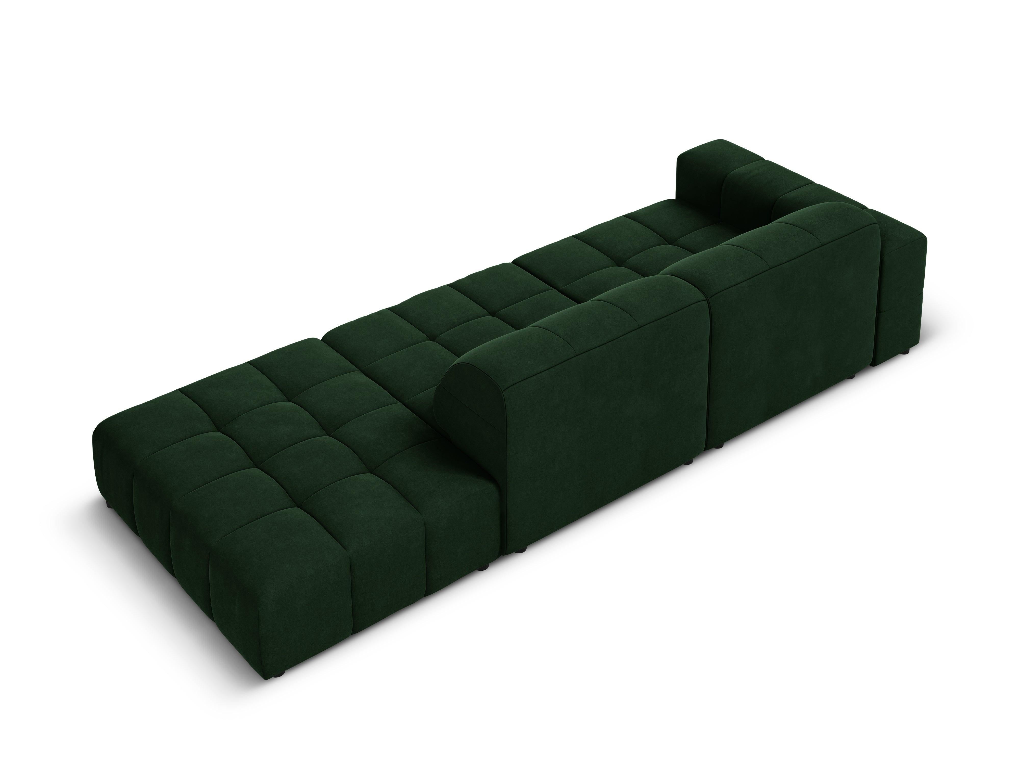 Sofa aksamitna prawostronna 3-osobowa CHICAGO butelkowa zieleń Cosmopolitan Design Eye on Design