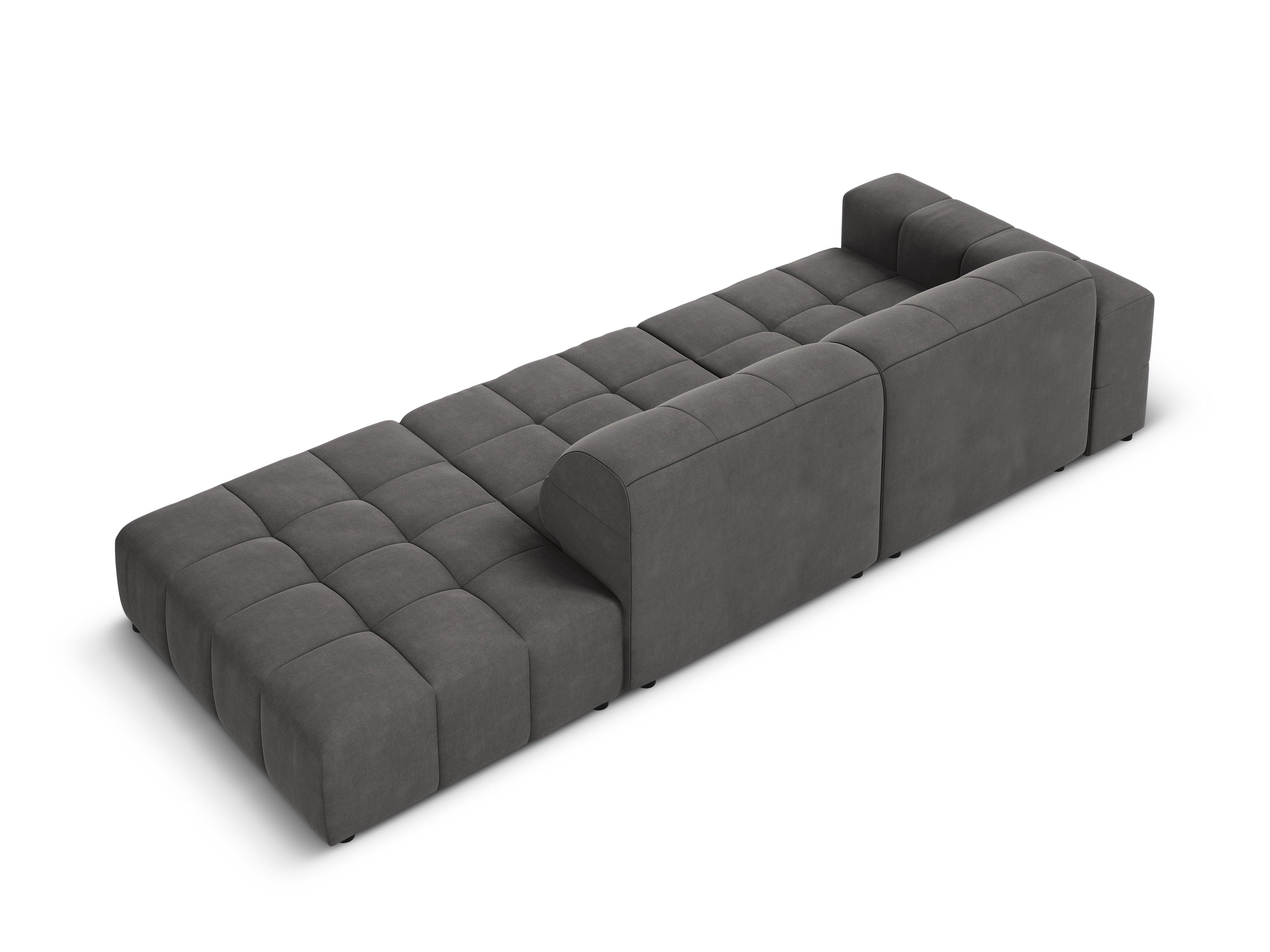 Sofa aksamitna prawostronna 3-osobowa CHICAGO ciemnoszary Cosmopolitan Design Eye on Design