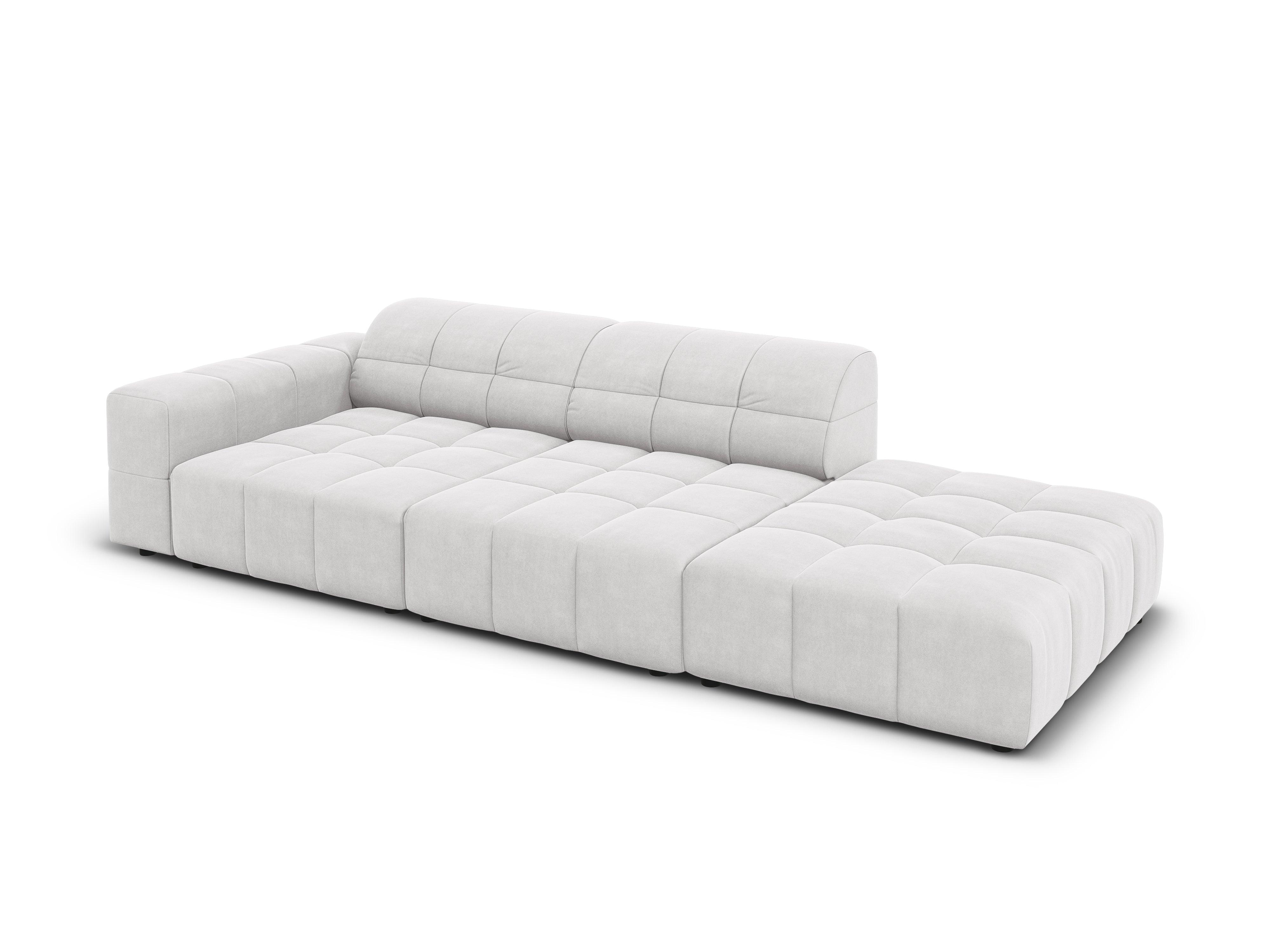 Sofa aksamitna prawostronna 3-osobowa CHICAGO jasnoszary Cosmopolitan Design Eye on Design