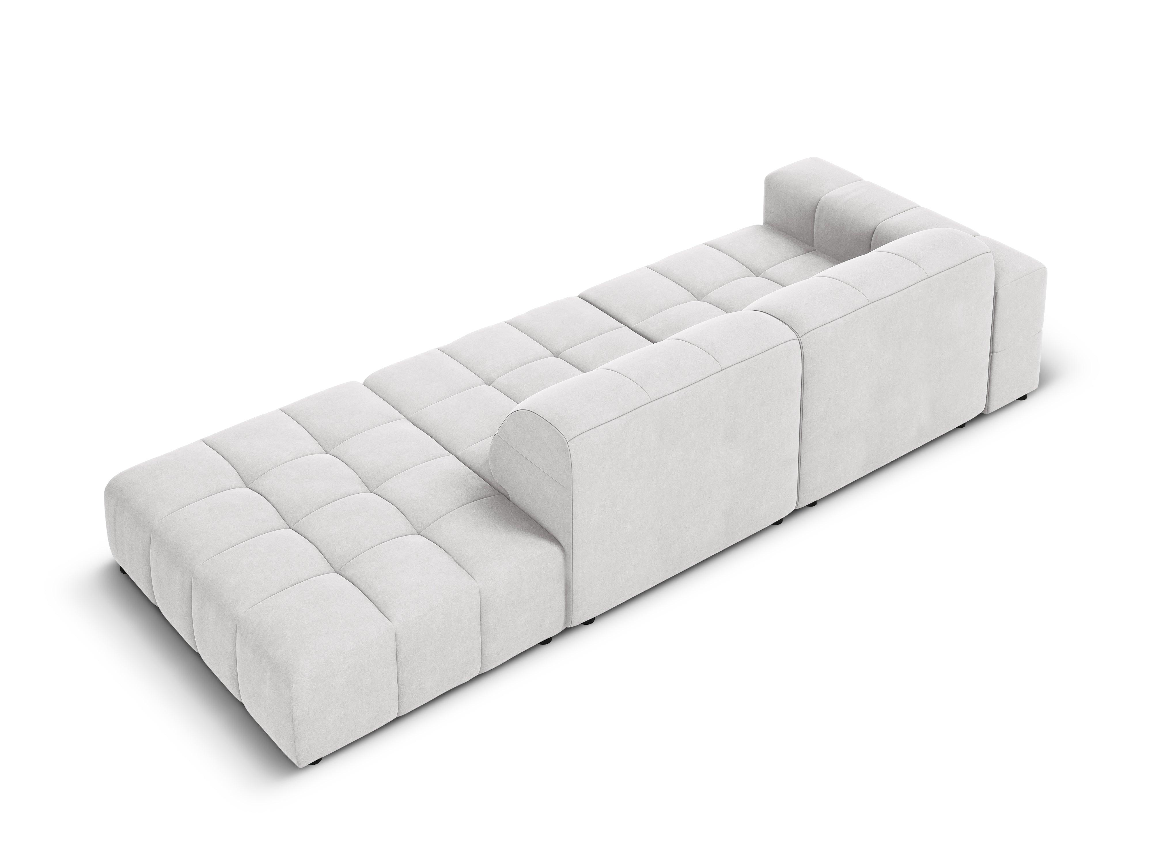 Sofa aksamitna prawostronna 3-osobowa CHICAGO jasnoszary Cosmopolitan Design Eye on Design