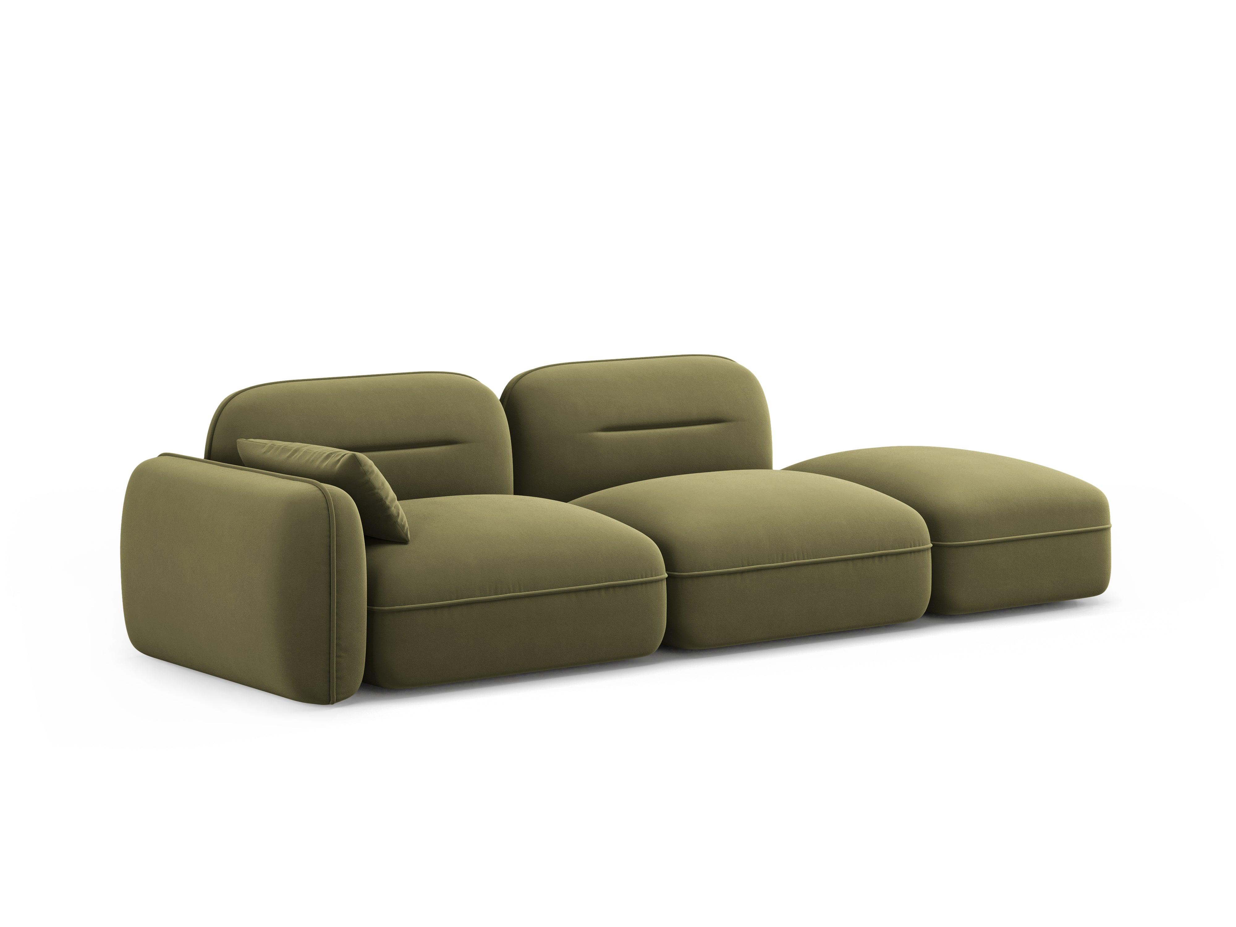 Sofa modułowa aksamitna prawostronna 3-osobowa SYDNEY jasnozielony Cosmopolitan Design Eye on Design