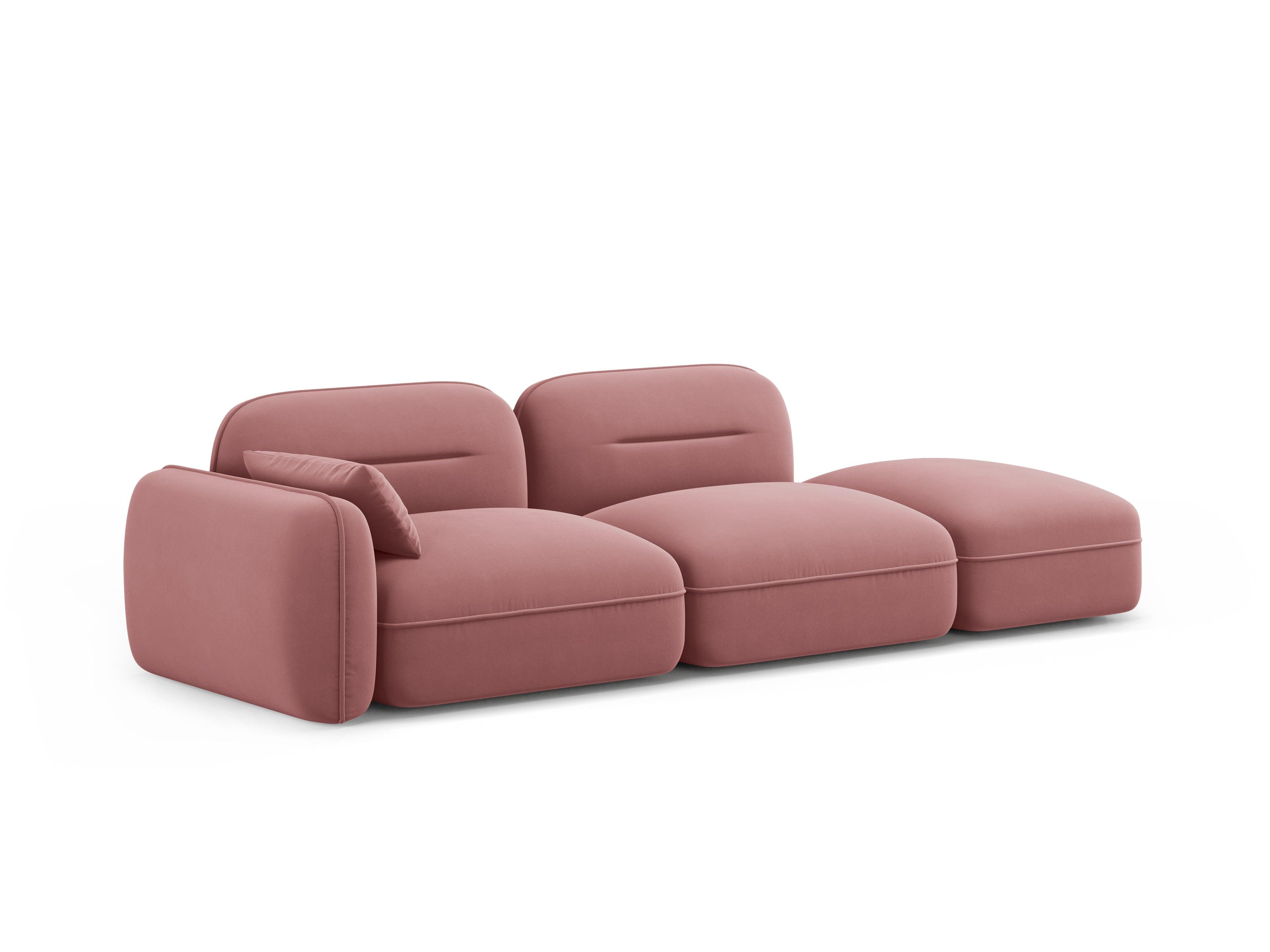 Sofa modułowa aksamitna prawostronna 3-osobowa SYDNEY łososiowy Cosmopolitan Design Eye on Design