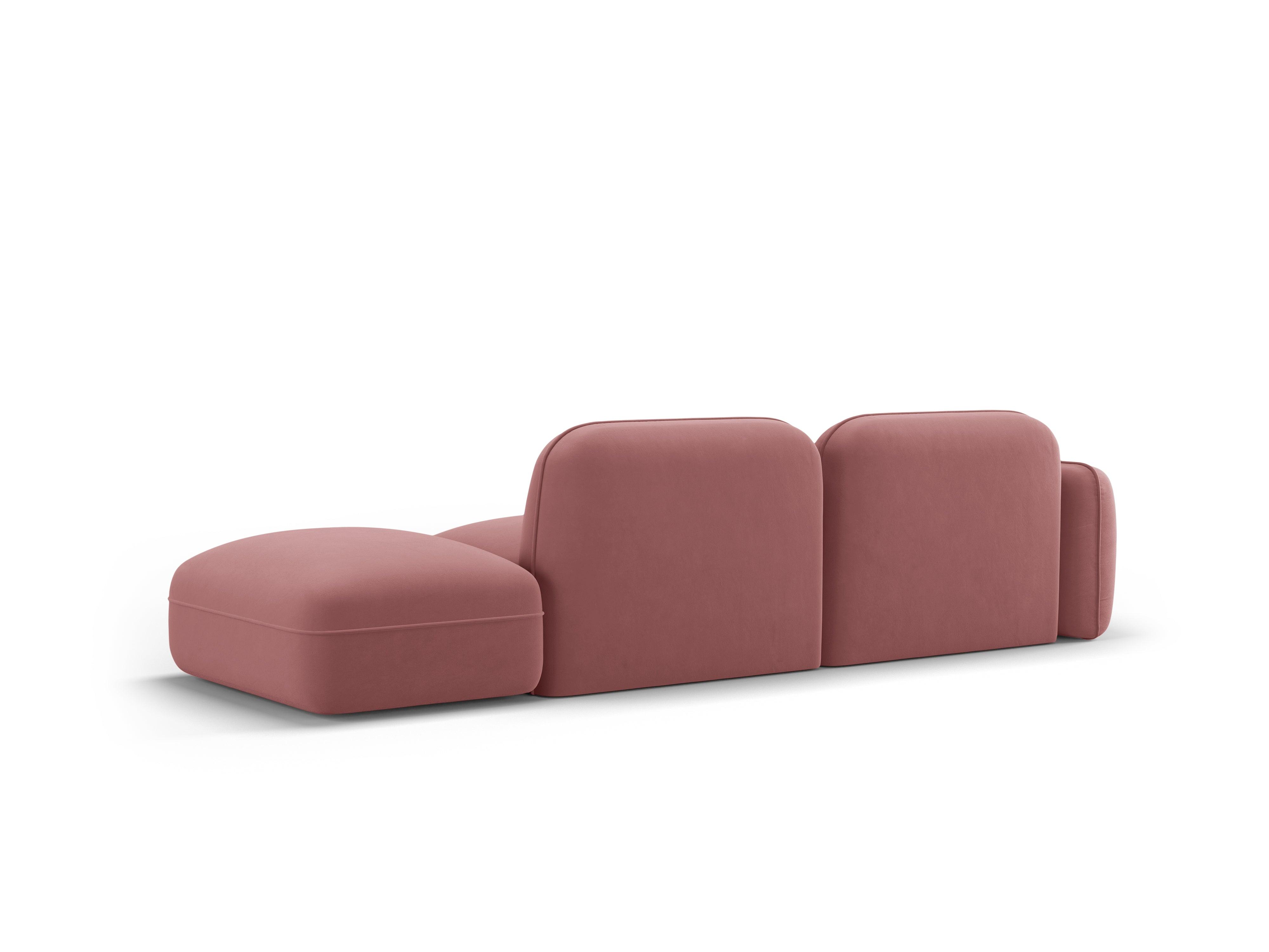 Sofa modułowa aksamitna prawostronna 3-osobowa SYDNEY łososiowy Cosmopolitan Design Eye on Design