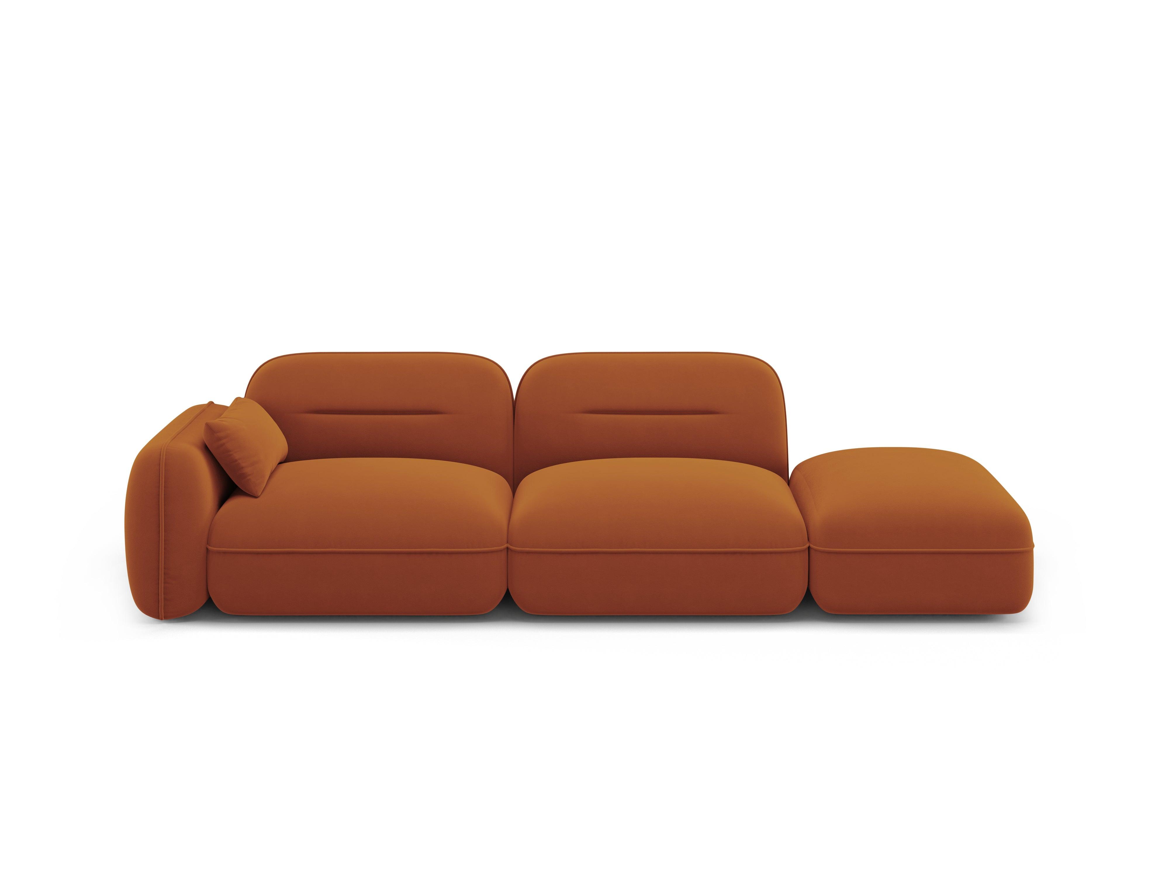 Sofa modułowa aksamitna prawostronna 3-osobowa SYDNEY terracotta Cosmopolitan Design Eye on Design
