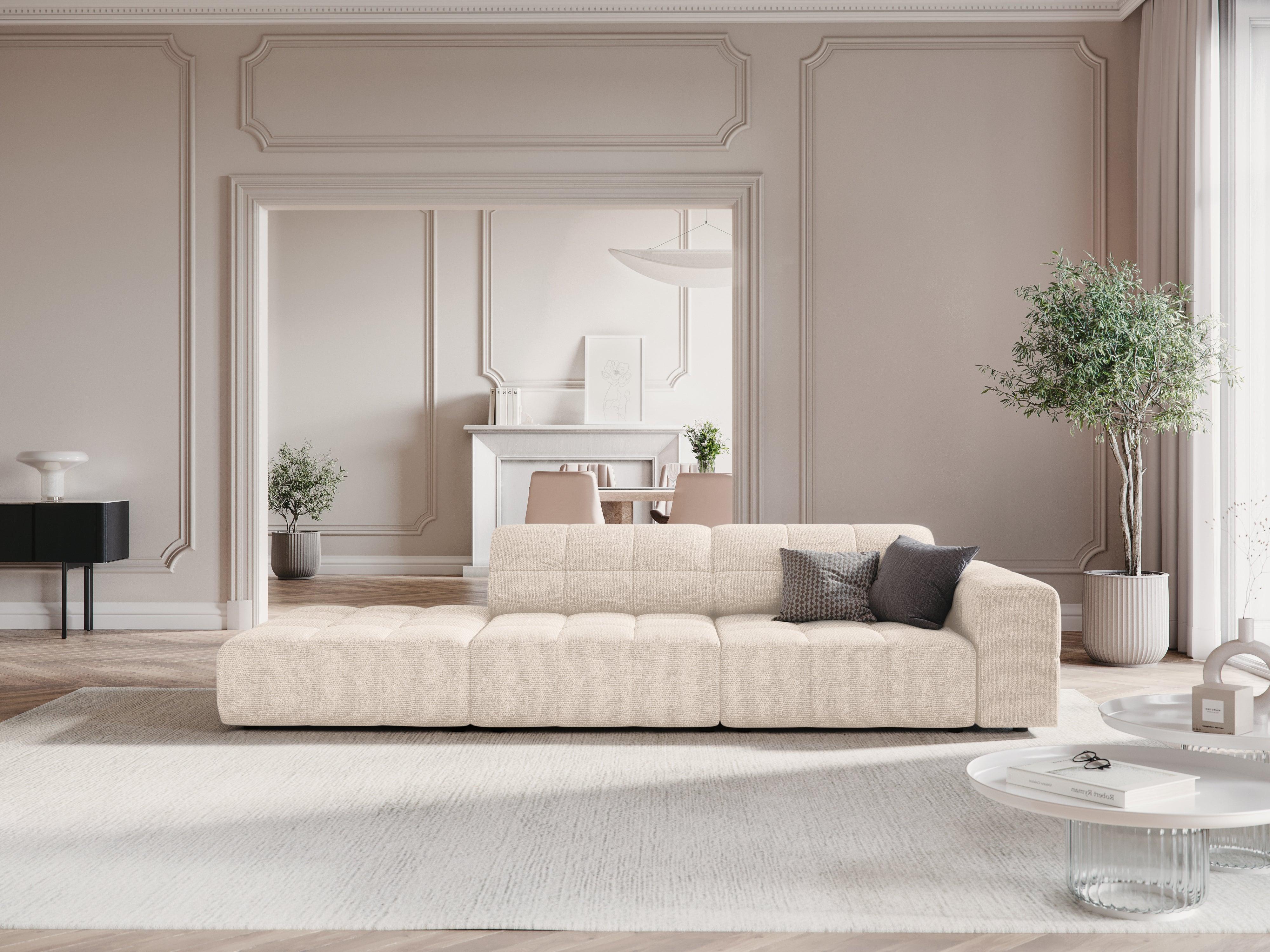 Sofa lewostronna 3-osobowa CHICAGO jasnobeżowy szenil Cosmopolitan Design Eye on Design