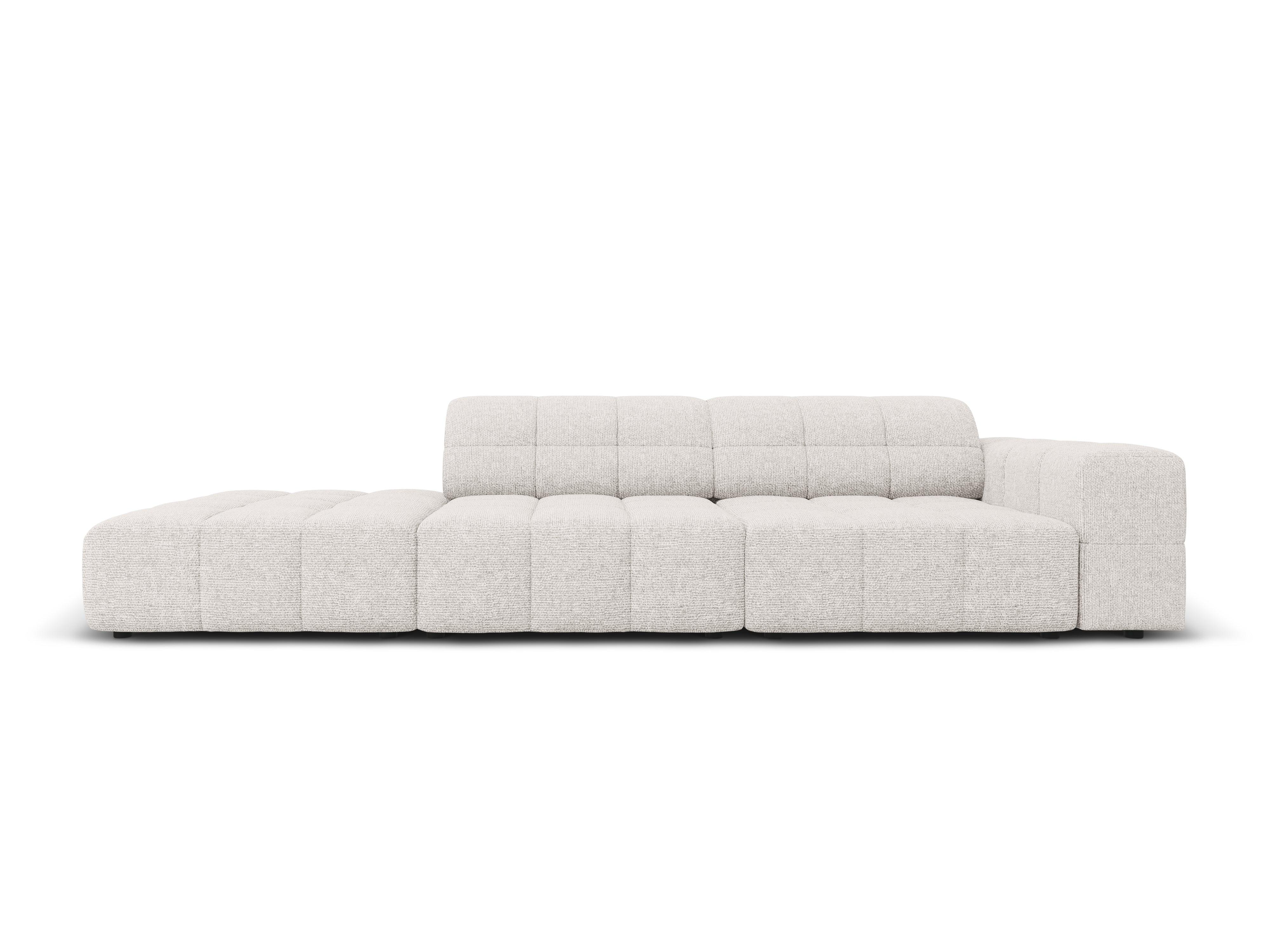 Sofa lewostronna 3-osobowa CHICAGO jasnoszary szenil Cosmopolitan Design Eye on Design