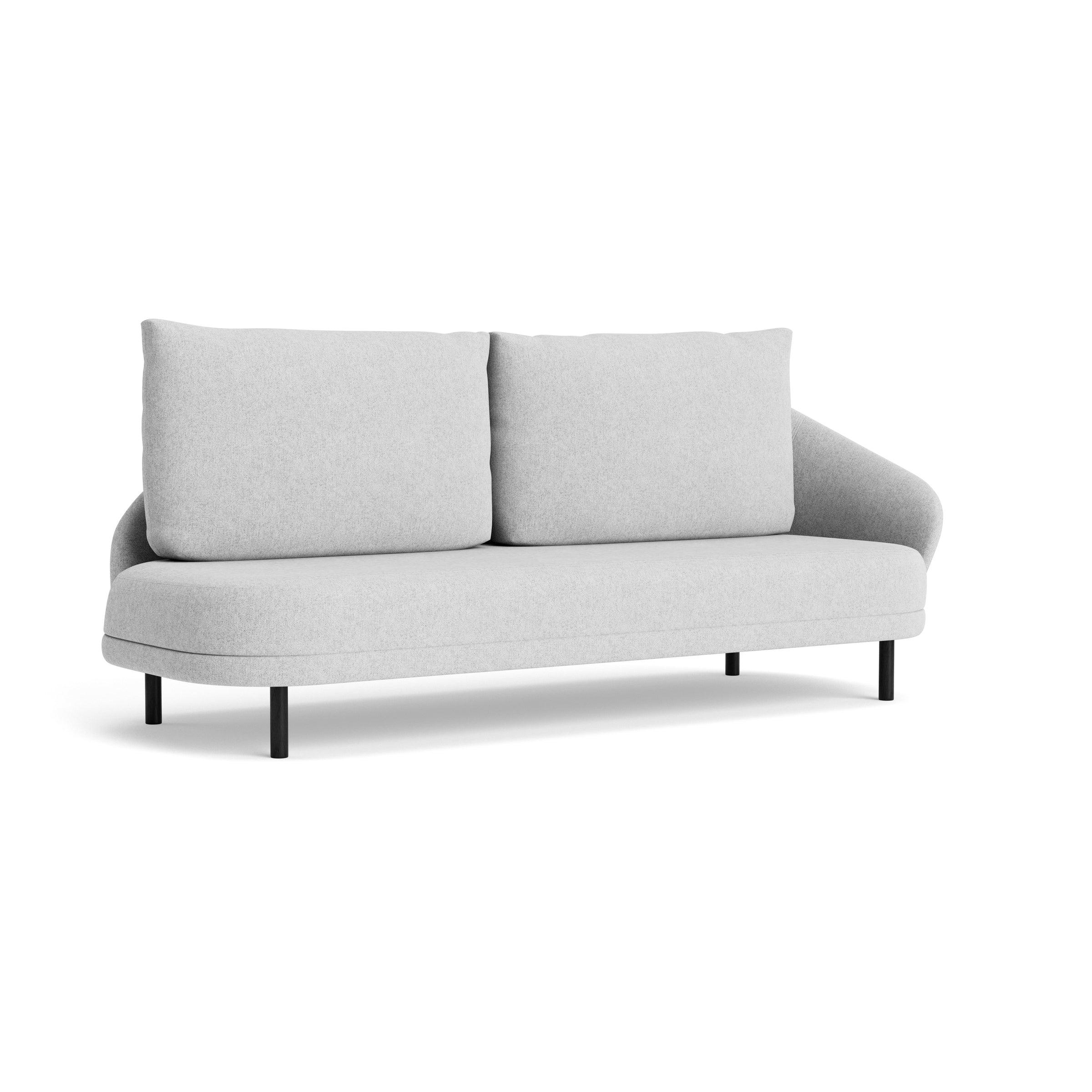 Sofa lewostronna NEW WAVE dębowy NORR11 czarny dębowy tkanina jasnoszary Eye on Design