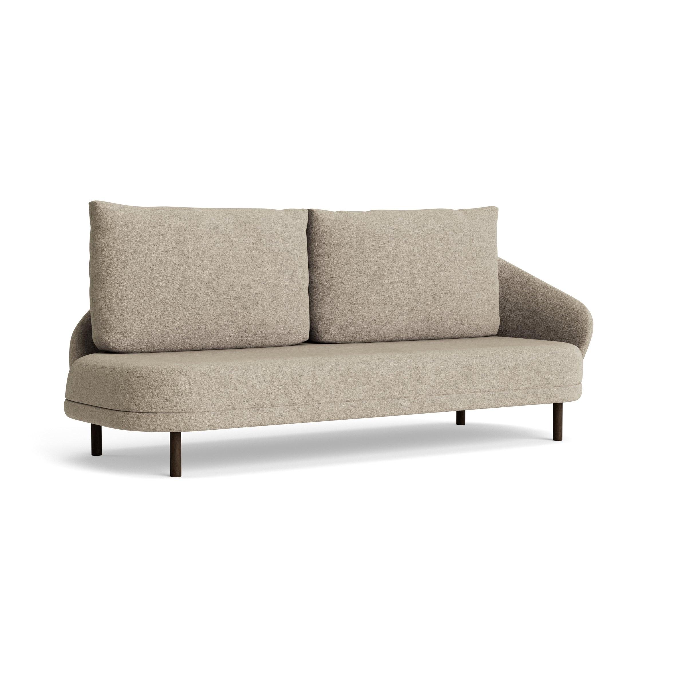 Sofa lewostronna NEW WAVE dębowy NORR11 ciemny dębowy tkanina boucle beżowy Eye on Design