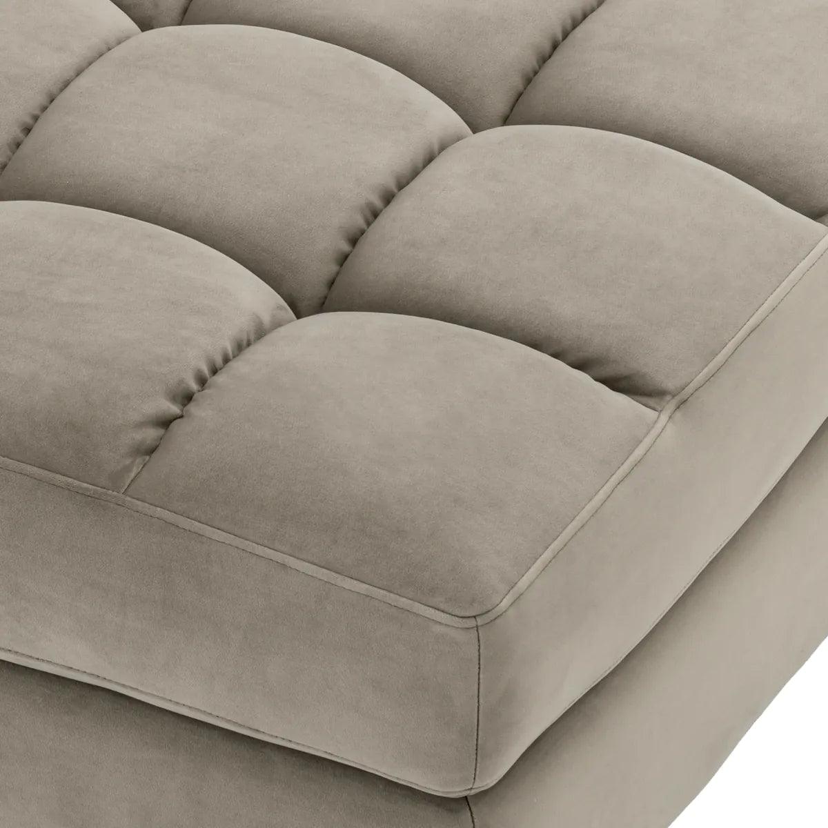 Sofa modułowa aksamitna DEAN - puf beżowy Eichholtz Eye on Design