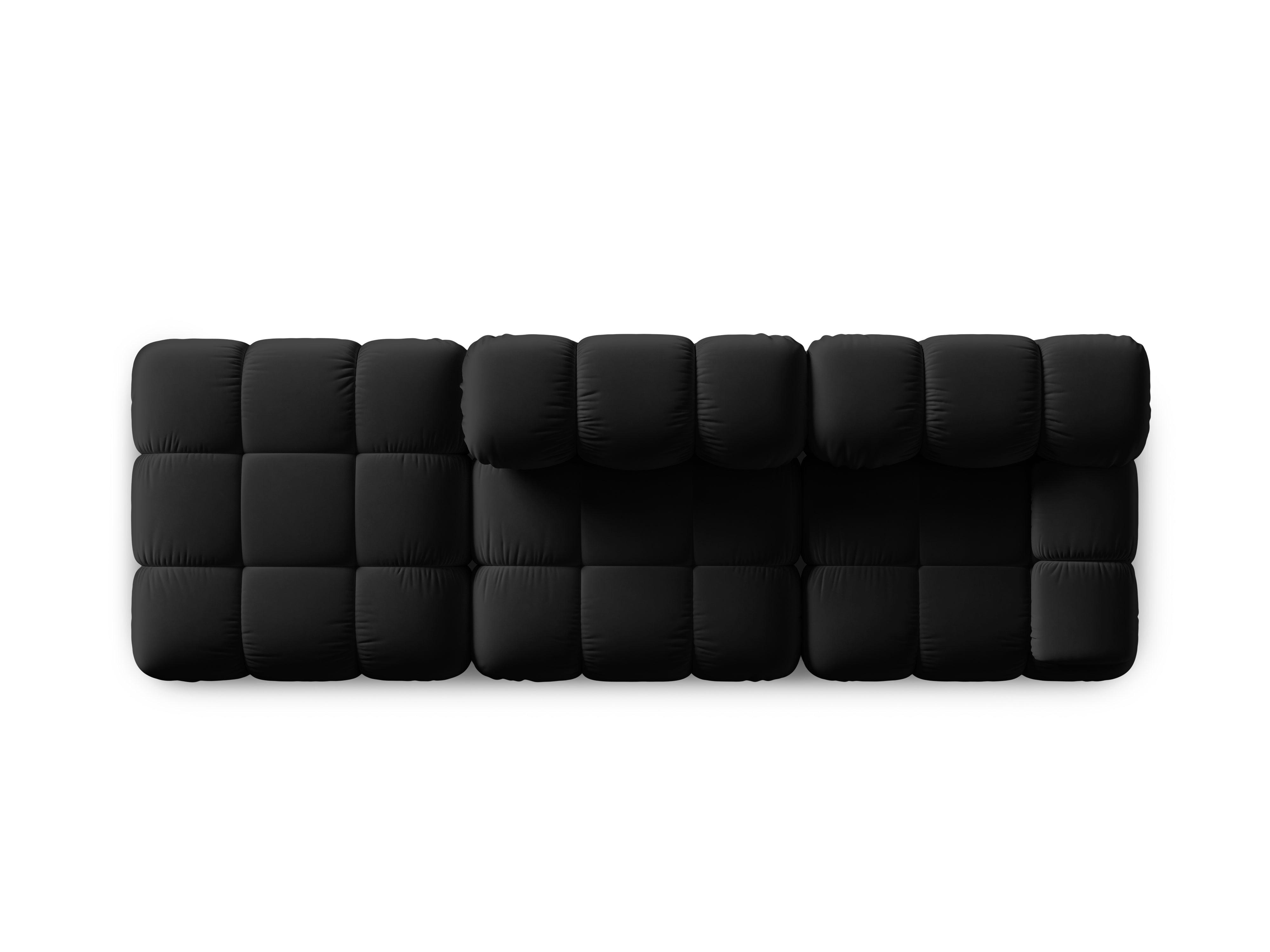 Sofa modułowa aksamitna lewostronna 4-osobowa TROPEA czarny Milo Casa Eye on Design