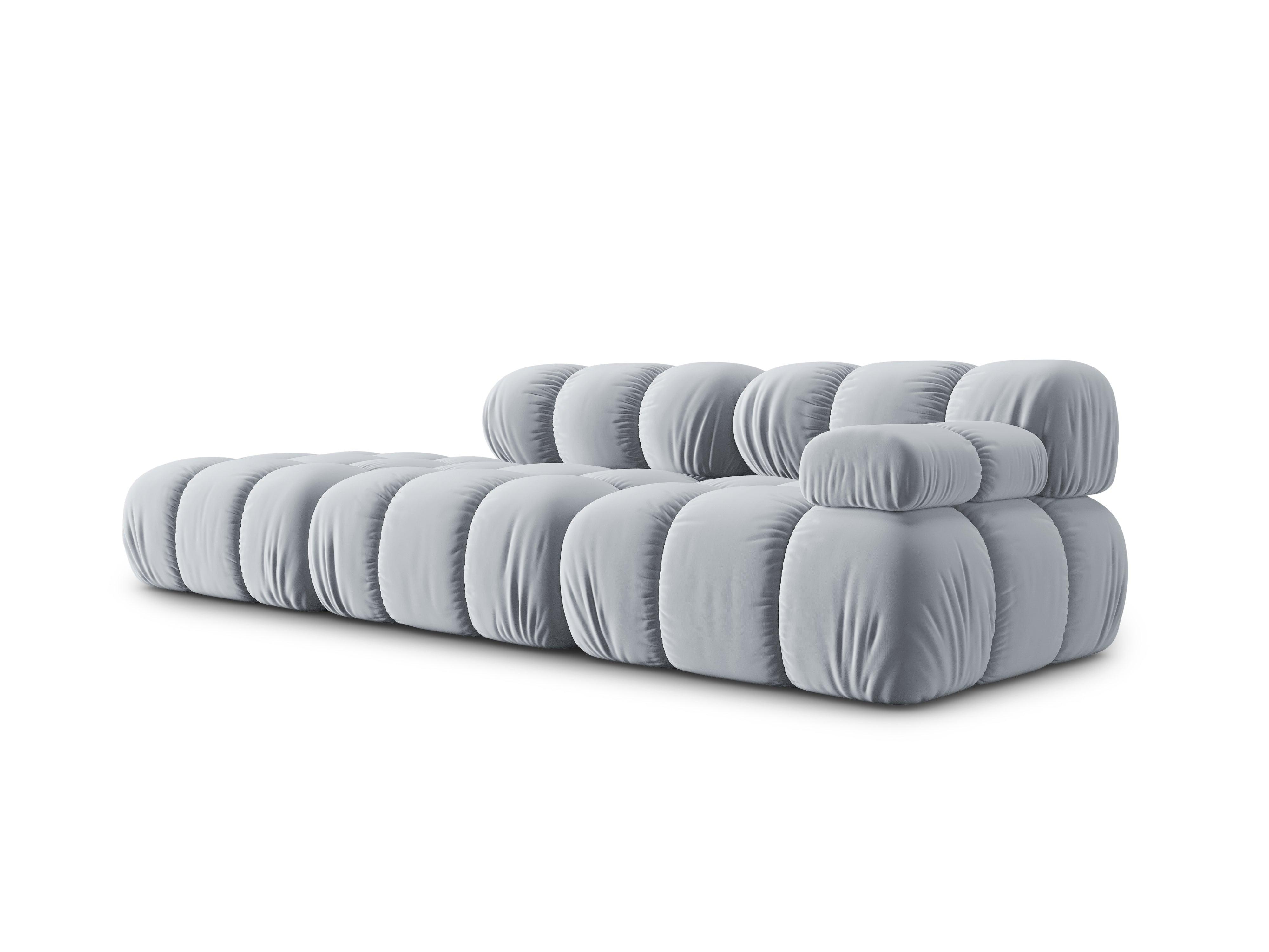 Sofa modułowa aksamitna lewostronna 4-osobowa TROPEA jasnoniebieski Milo Casa Eye on Design