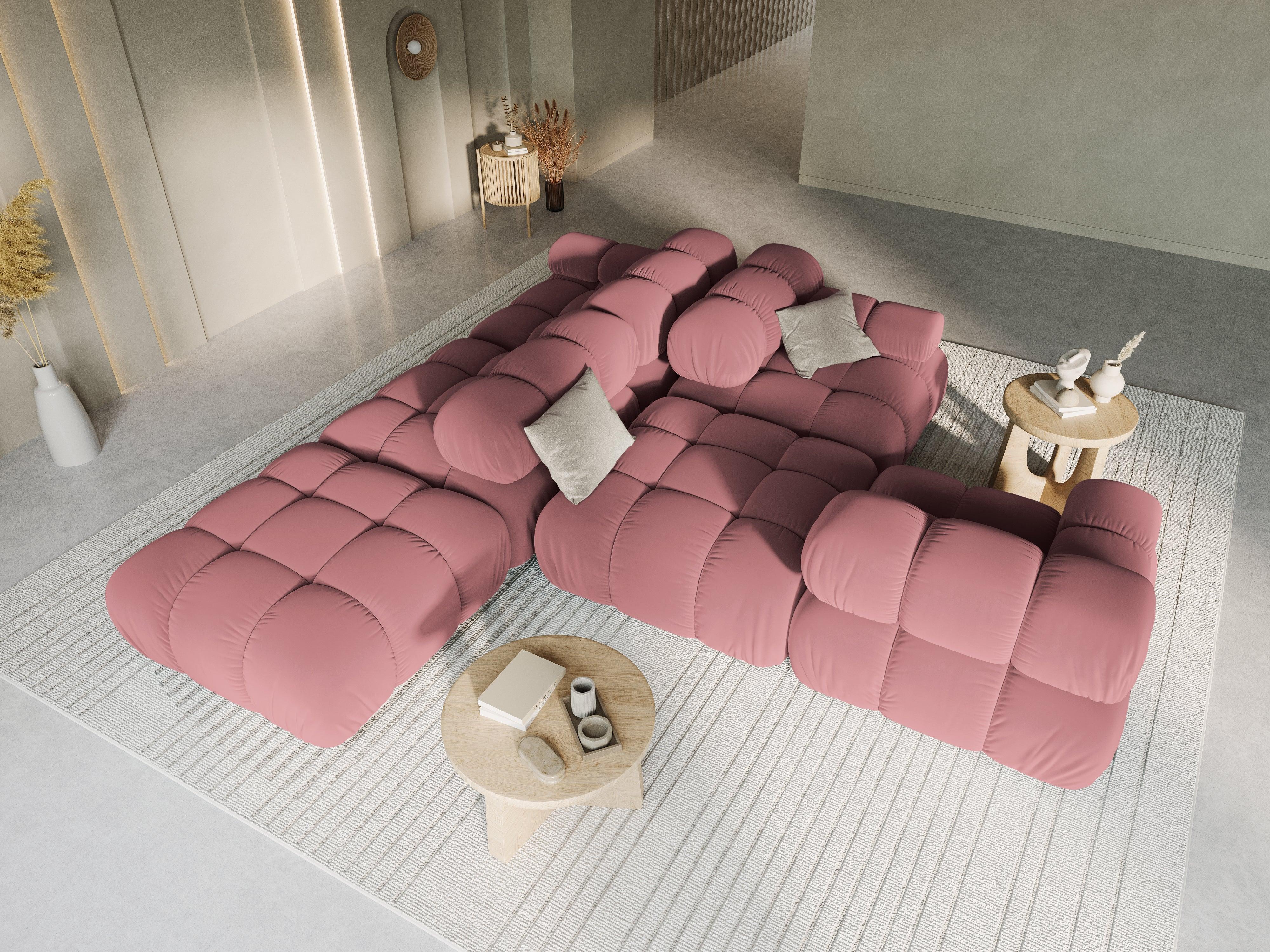 Sofa modułowa aksamitna lewostronna 4-osobowa TROPEA różowy Milo Casa Eye on Design