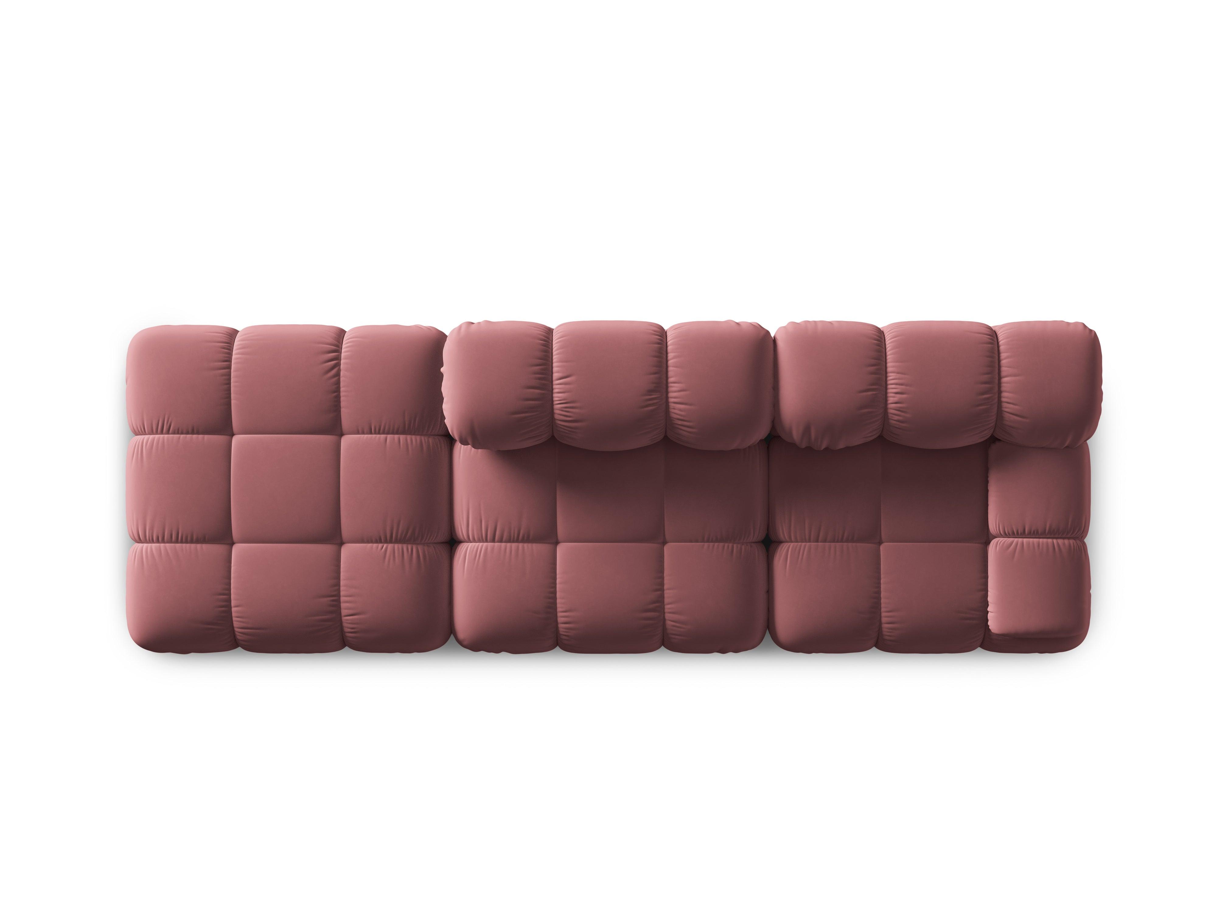 Sofa modułowa aksamitna lewostronna 4-osobowa TROPEA różowy Milo Casa Eye on Design