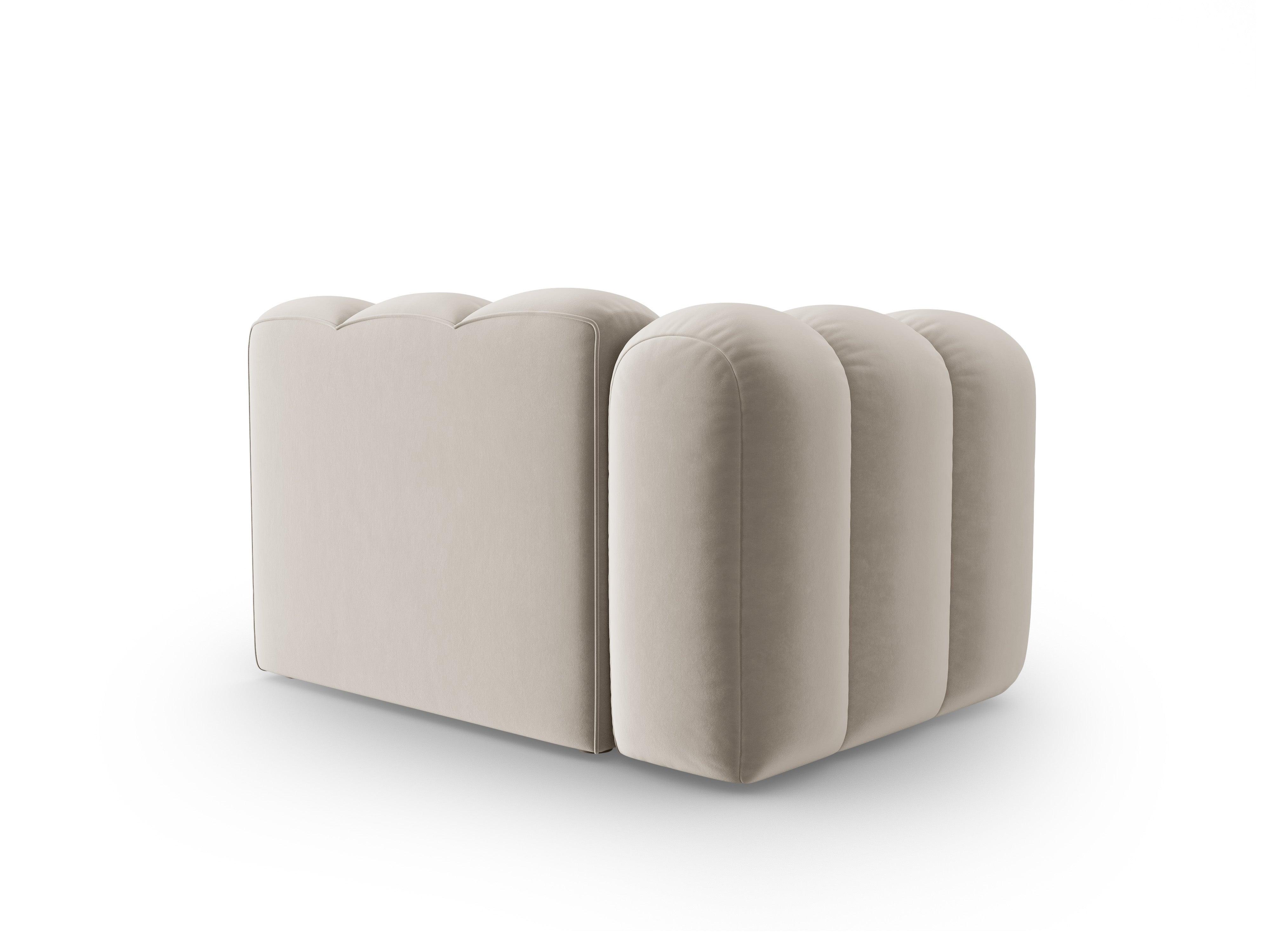 Sofa modułowa aksamitna lewostronna SKYLER beżowy - element końcowy Interieurs 86 Eye on Design