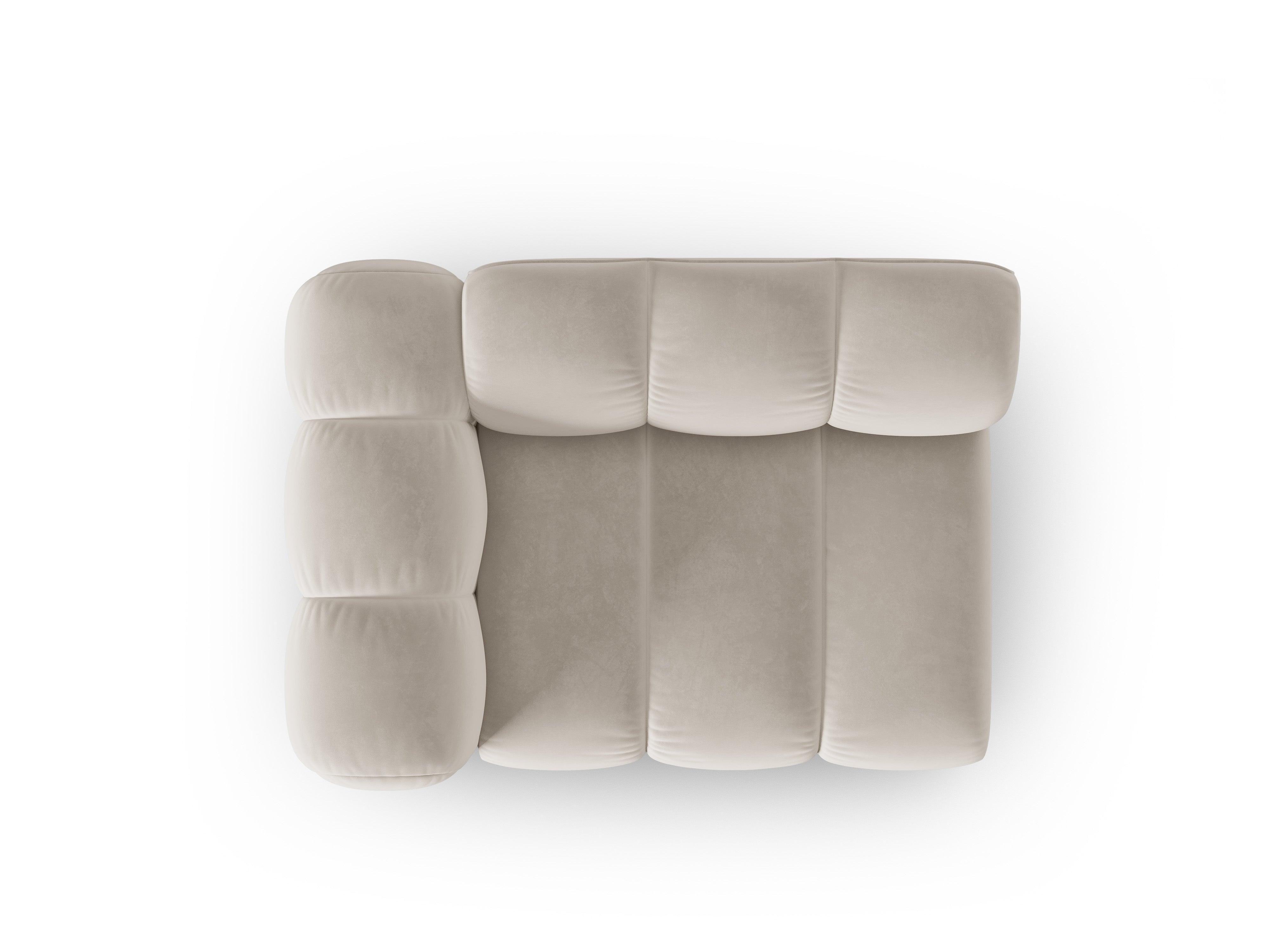 Sofa modułowa aksamitna lewostronna SKYLER beżowy - element końcowy Interieurs 86 Eye on Design