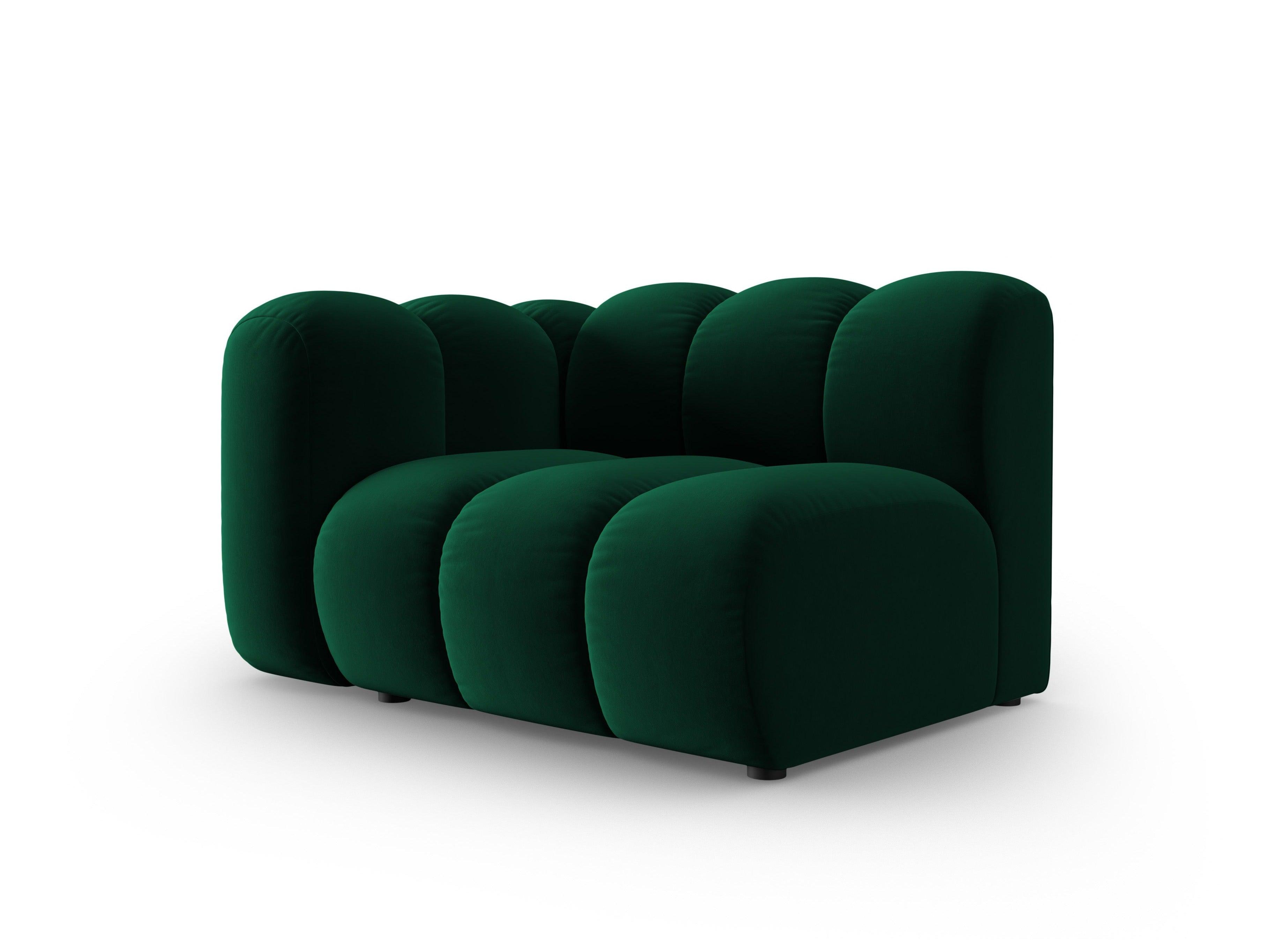 Sofa modułowa aksamitna lewostronna SKYLER butelkowy zielony - element końcowy Interieurs 86 Eye on Design