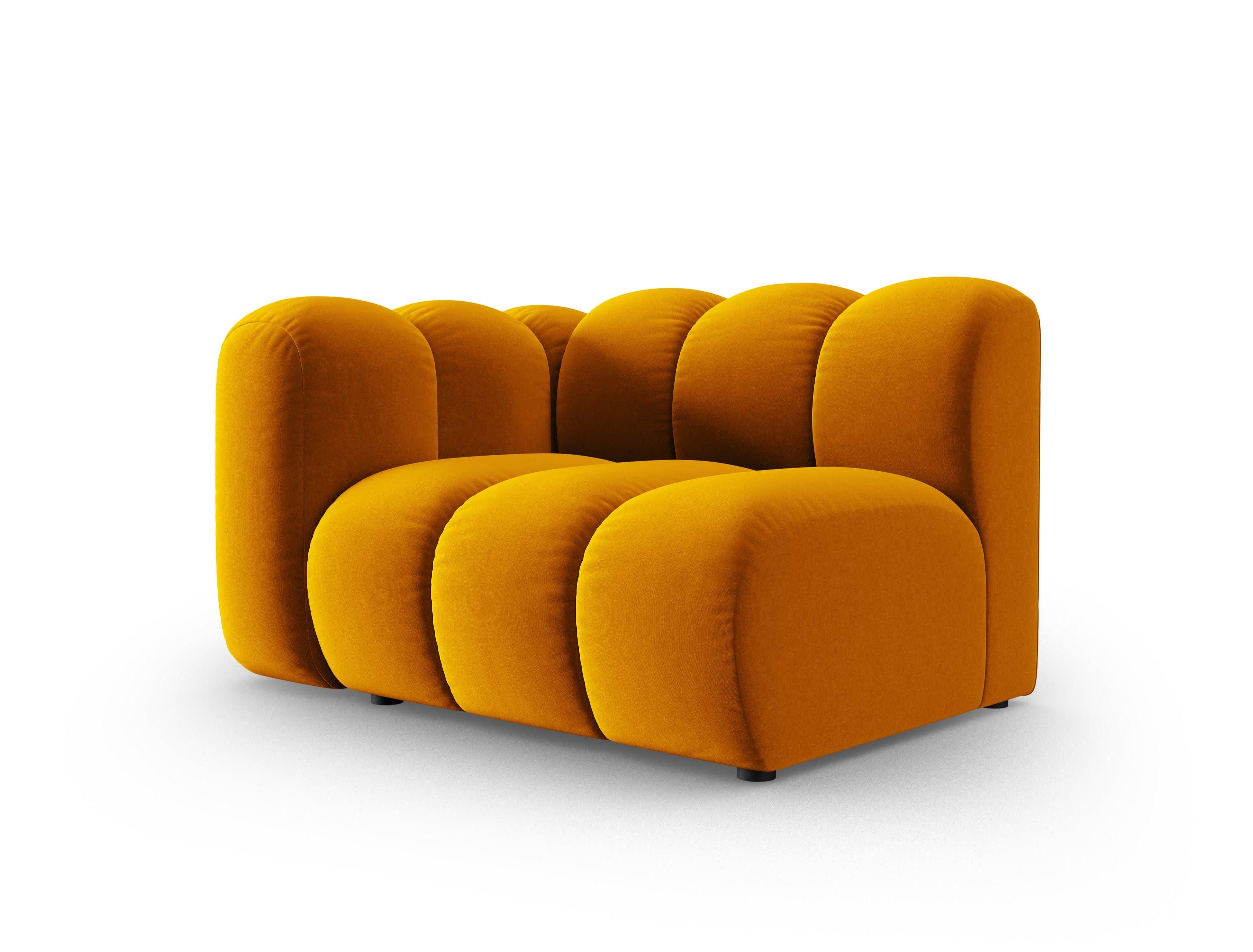 Sofa modułowa aksamitna lewostronna SKYLER musztardowy - element końcowy Interieurs 86 Eye on Design