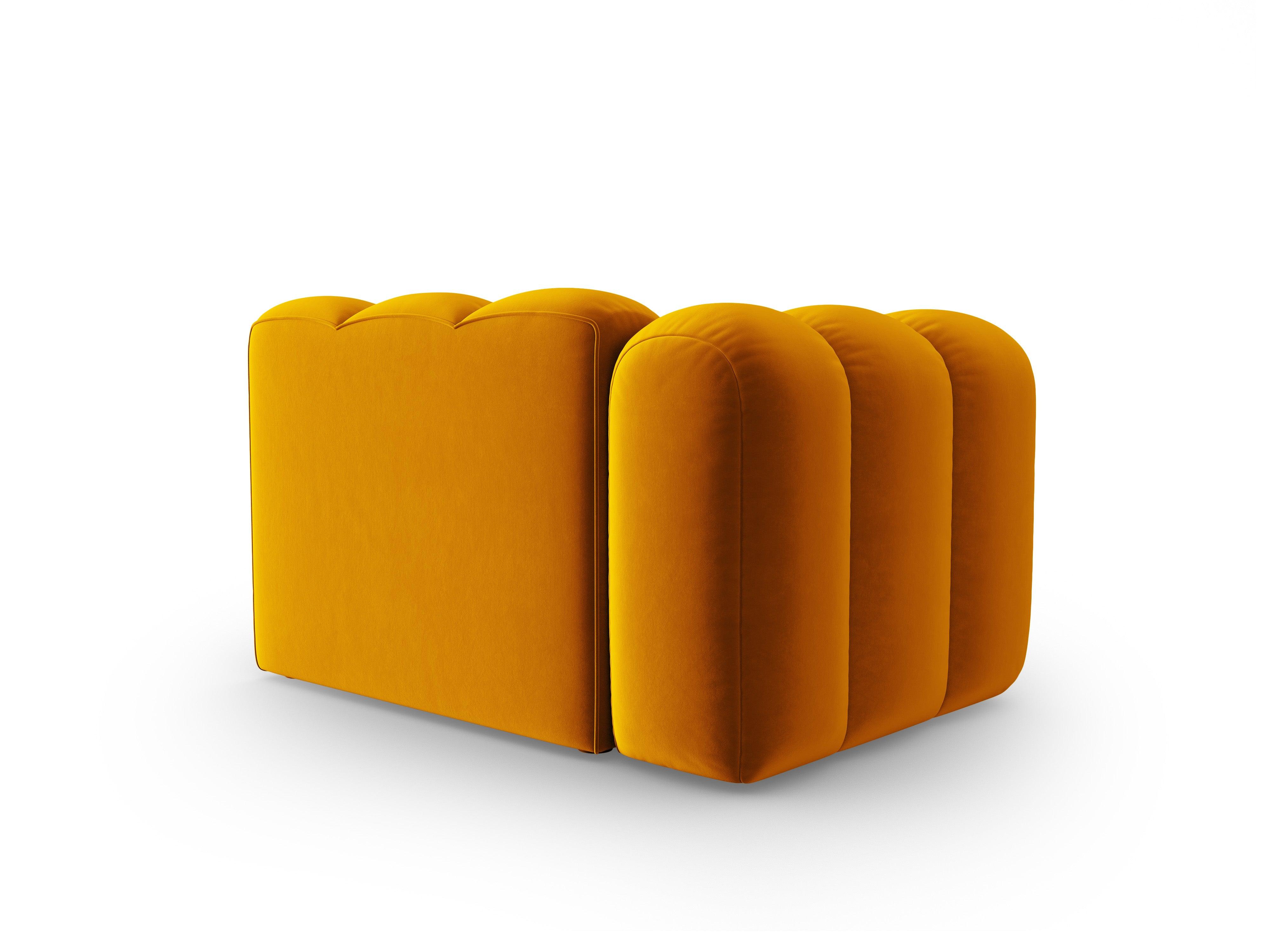 Sofa modułowa aksamitna lewostronna SKYLER musztardowy - element końcowy Interieurs 86 Eye on Design