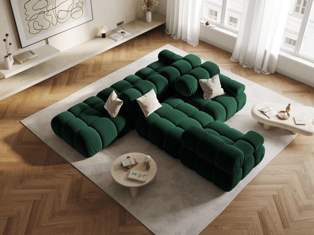 Sofa modułowa aksamitna prawostronna 4-osobowa TROPEA butelkowa zieleń Milo Casa Eye on Design