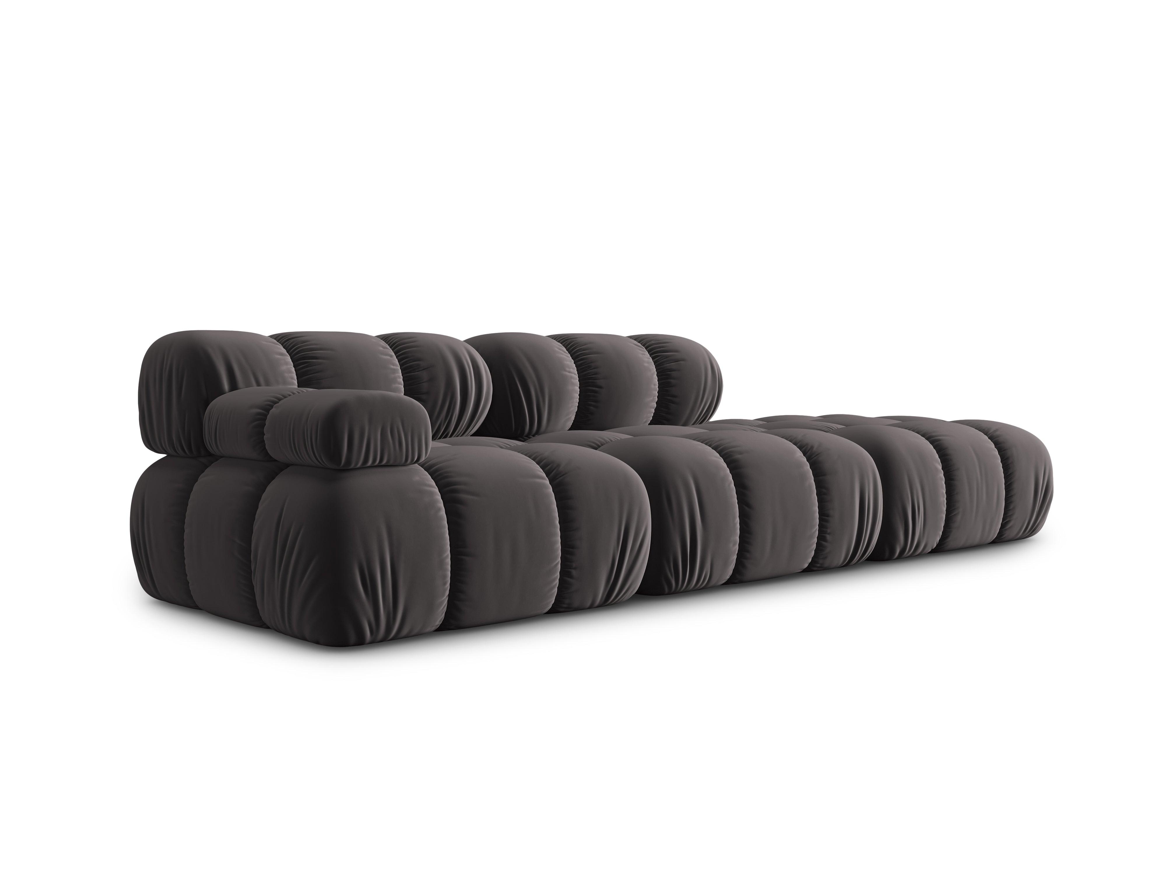 Sofa modułowa aksamitna prawostronna 4-osobowa TROPEA ciemnoszary Milo Casa Eye on Design