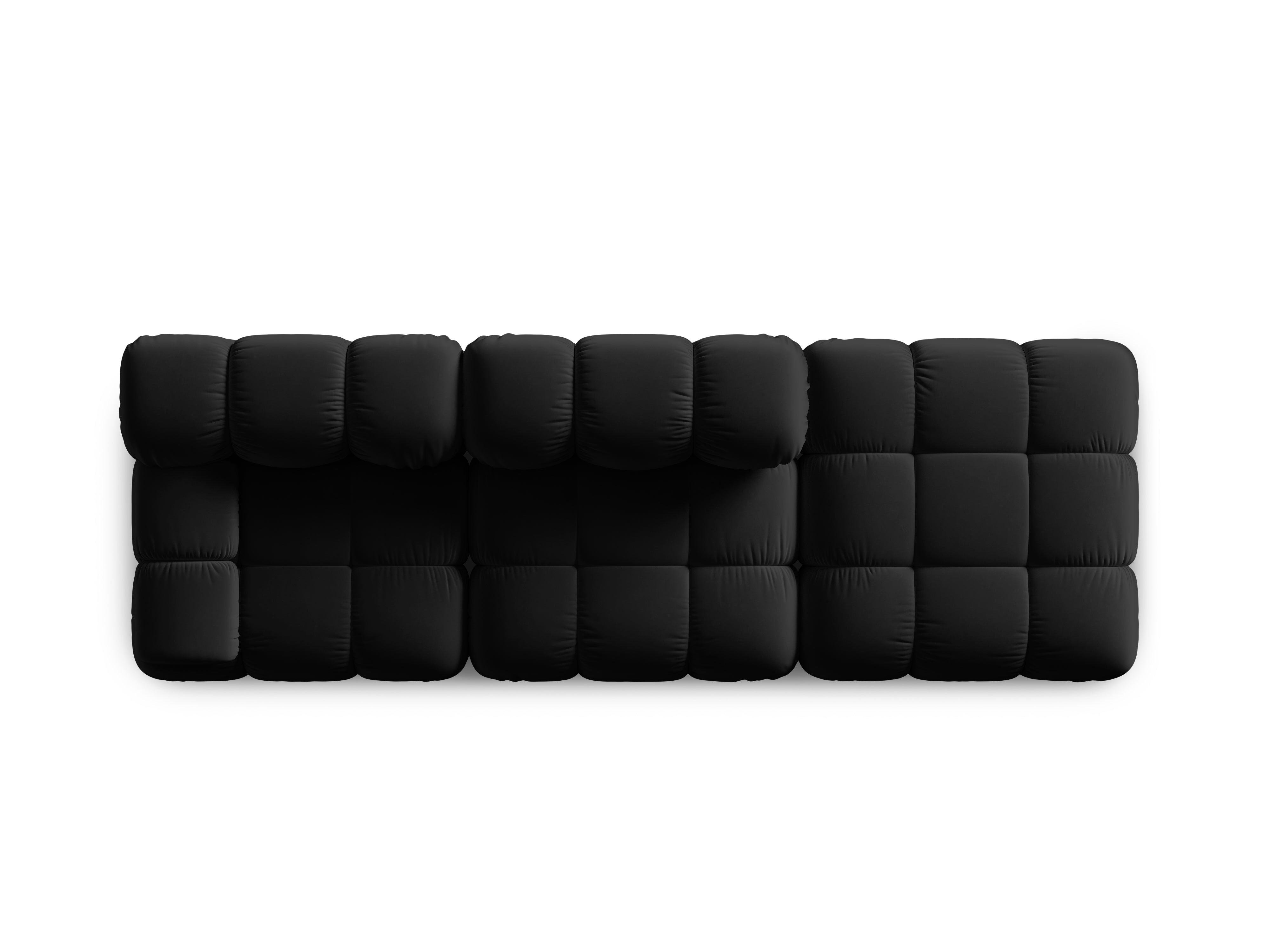 Sofa modułowa aksamitna prawostronna 4-osobowa TROPEA czarny Milo Casa Eye on Design