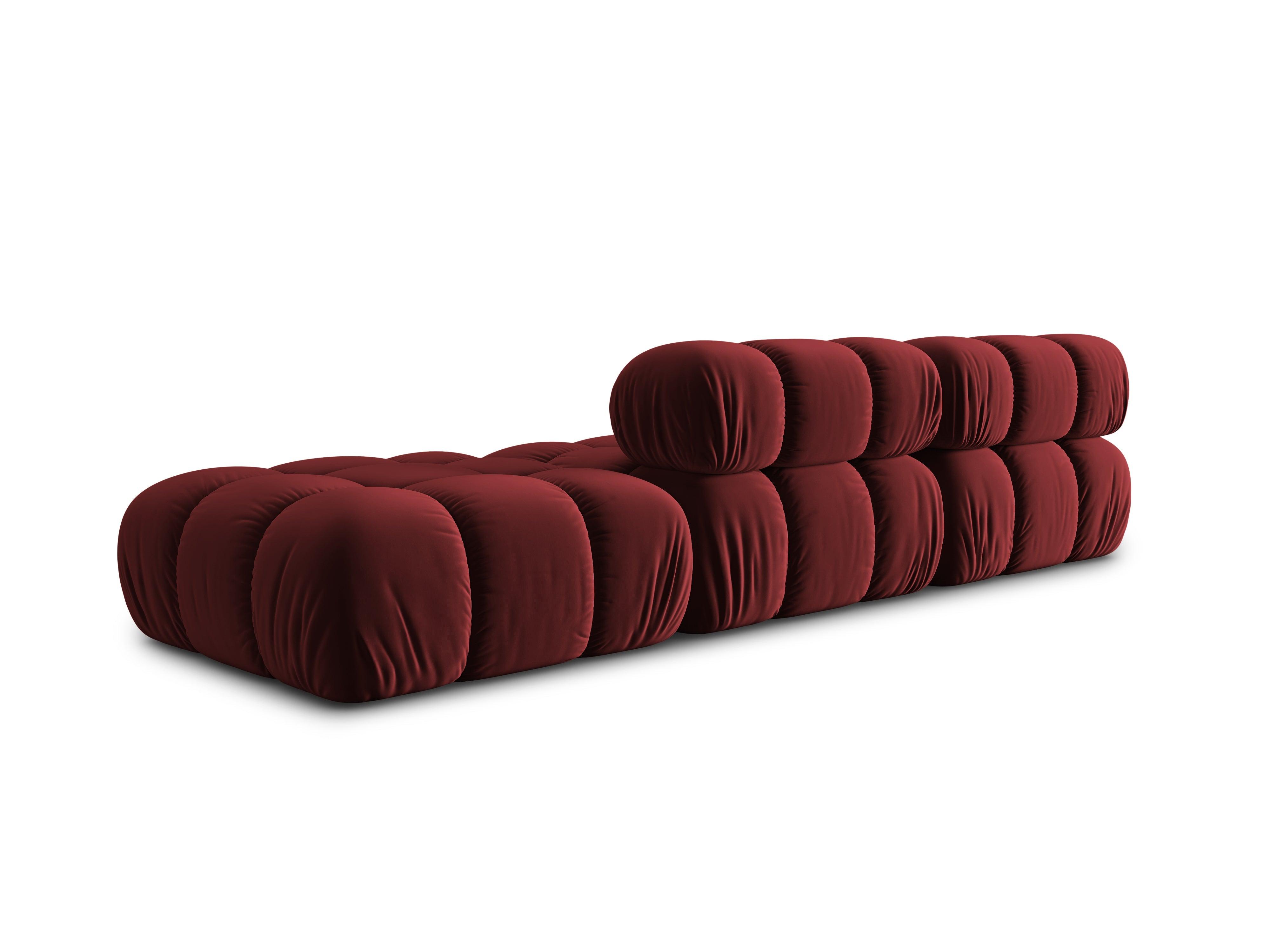 Sofa modułowa aksamitna prawostronna 4-osobowa TROPEA rubinowy Milo Casa Eye on Design