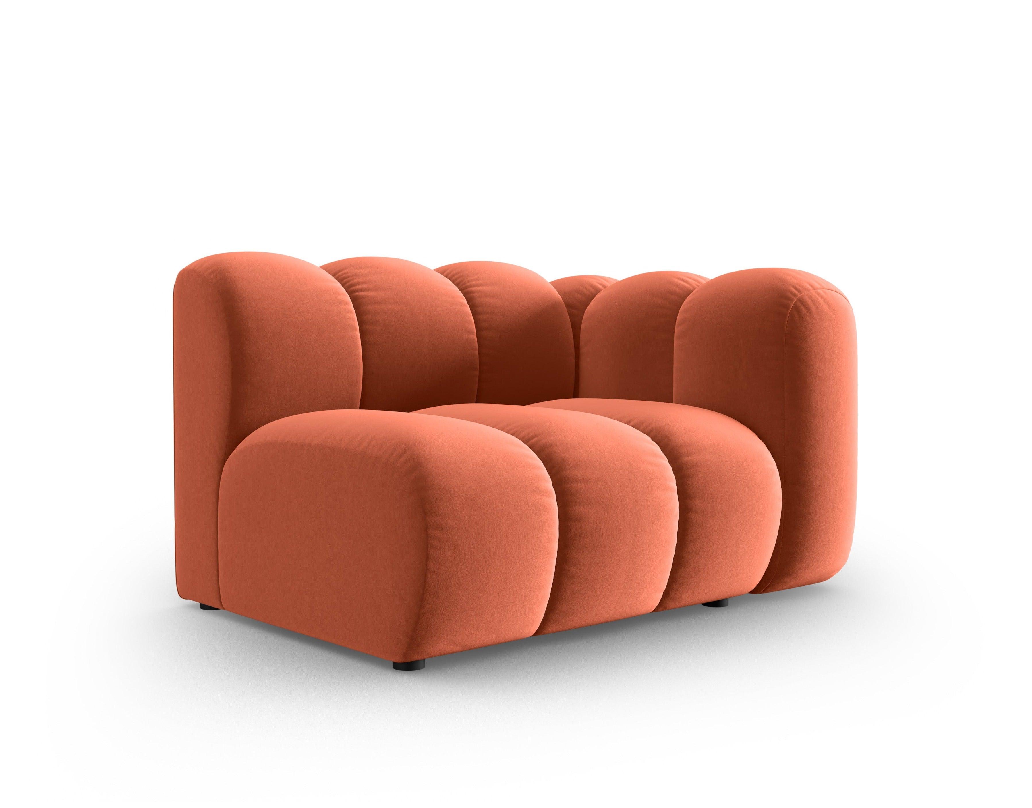 Sofa modułowa aksamitna prawostronna SKYLER koralowy - element końcowy Interieurs 86 Eye on Design