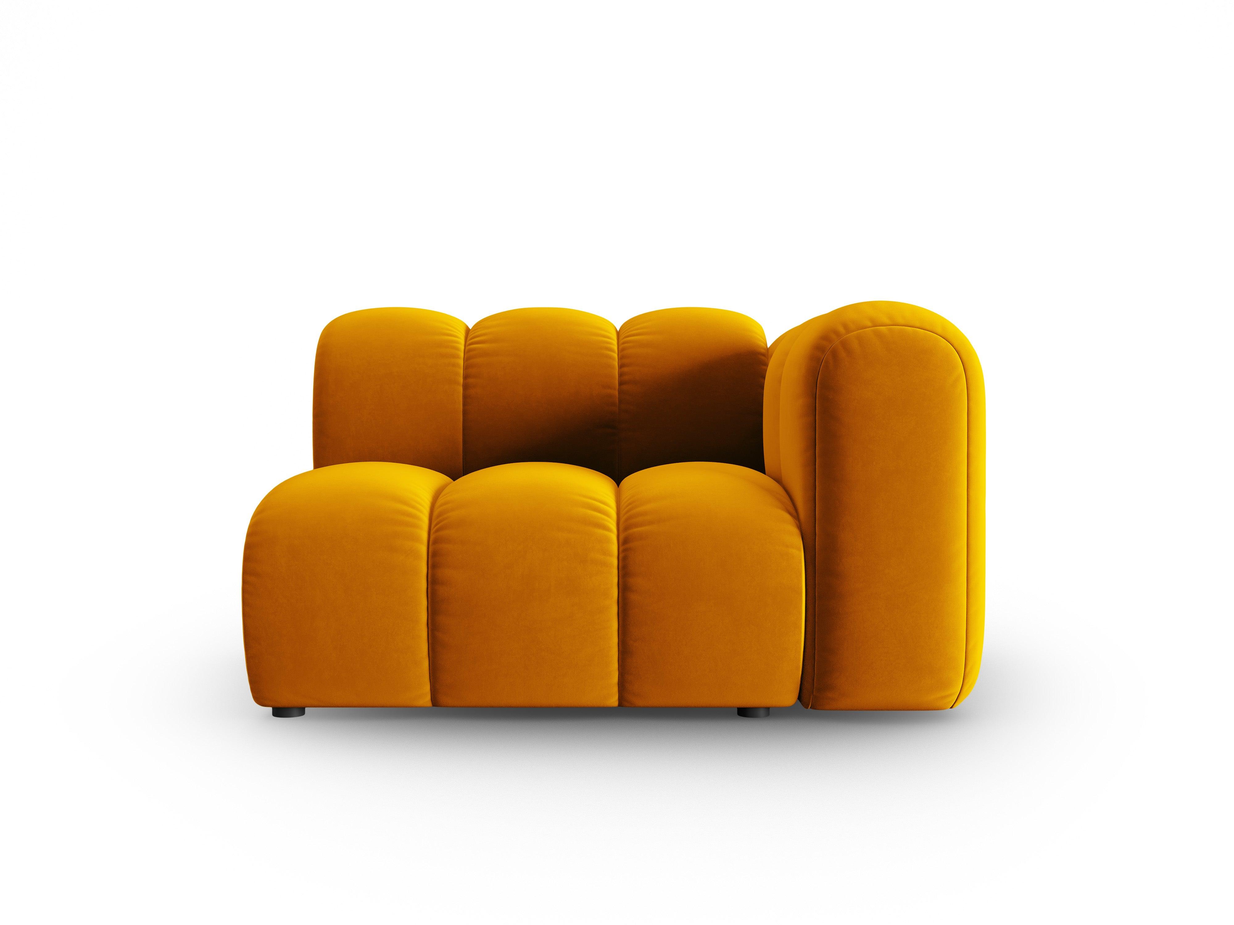 Sofa modułowa aksamitna prawostronna SKYLER musztardowy - element końcowy Interieurs 86 Eye on Design