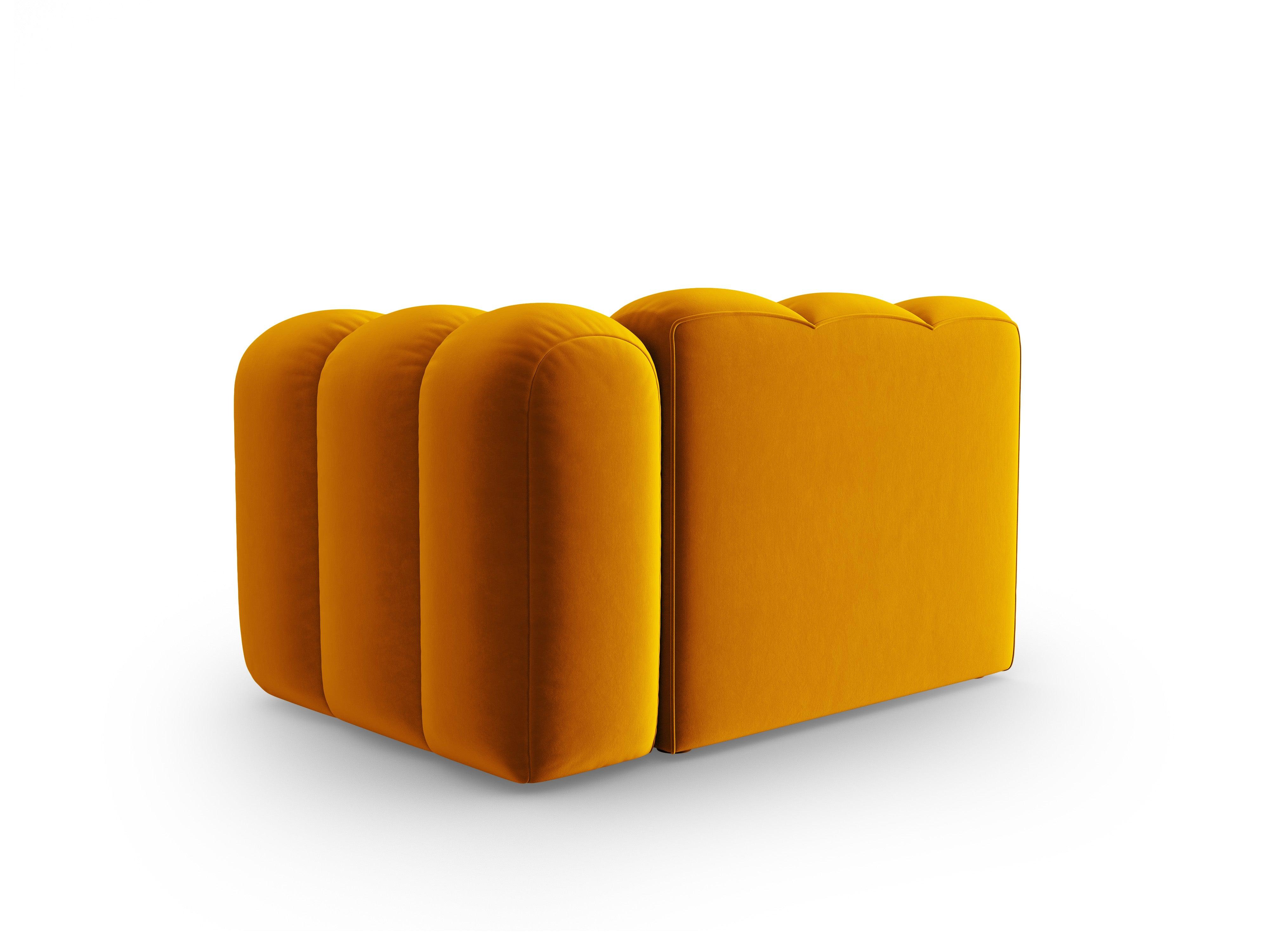 Sofa modułowa aksamitna prawostronna SKYLER musztardowy - element końcowy Interieurs 86 Eye on Design
