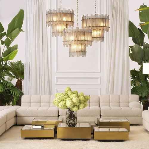 Sofa modułowa w tkaninie boucle DEAN - puf kremowy Eichholtz Eye on Design