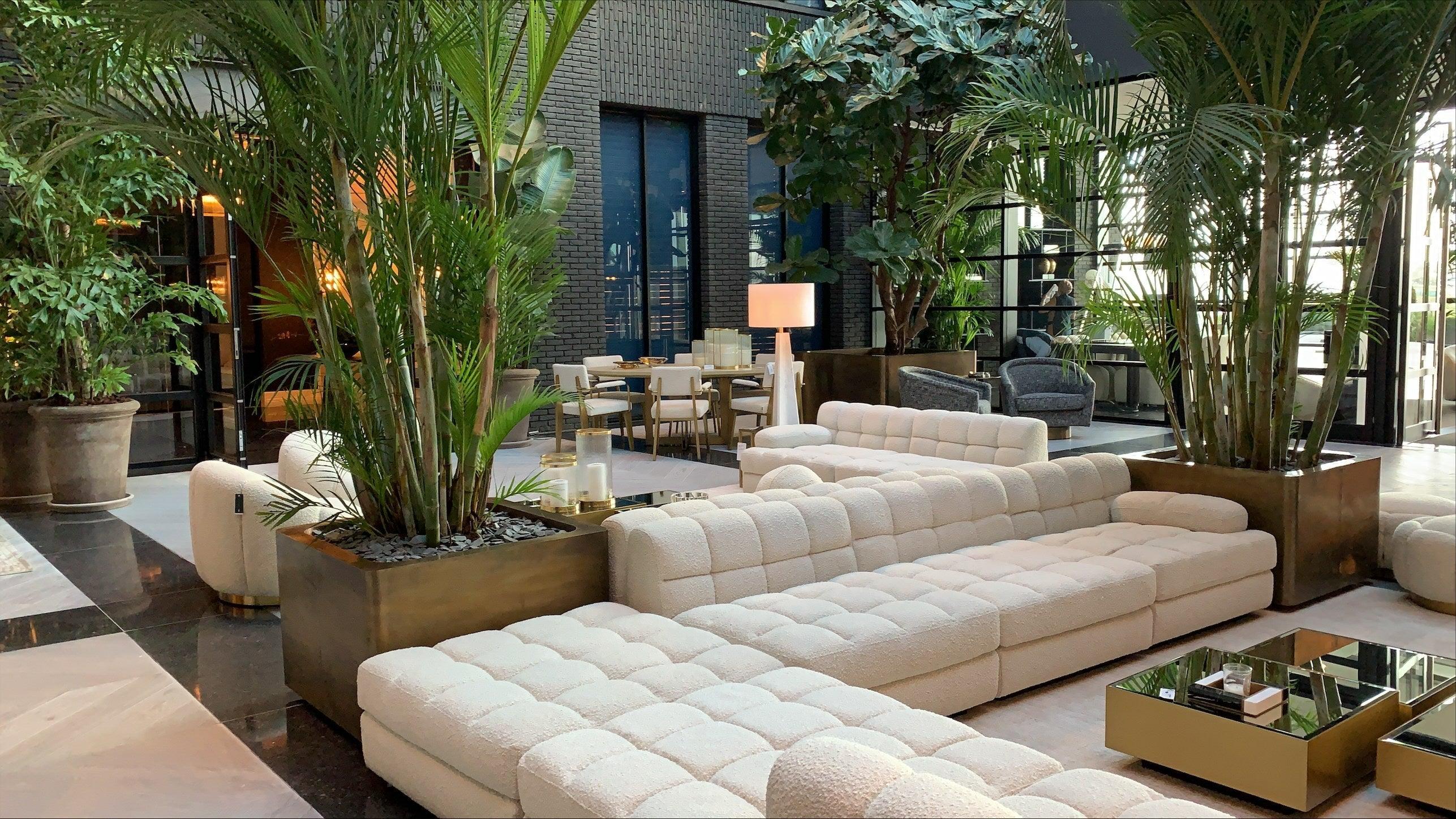 Sofa modułowa w tkaninie boucle DEAN - siedzisko narożne kremowe Eichholtz Eye on Design