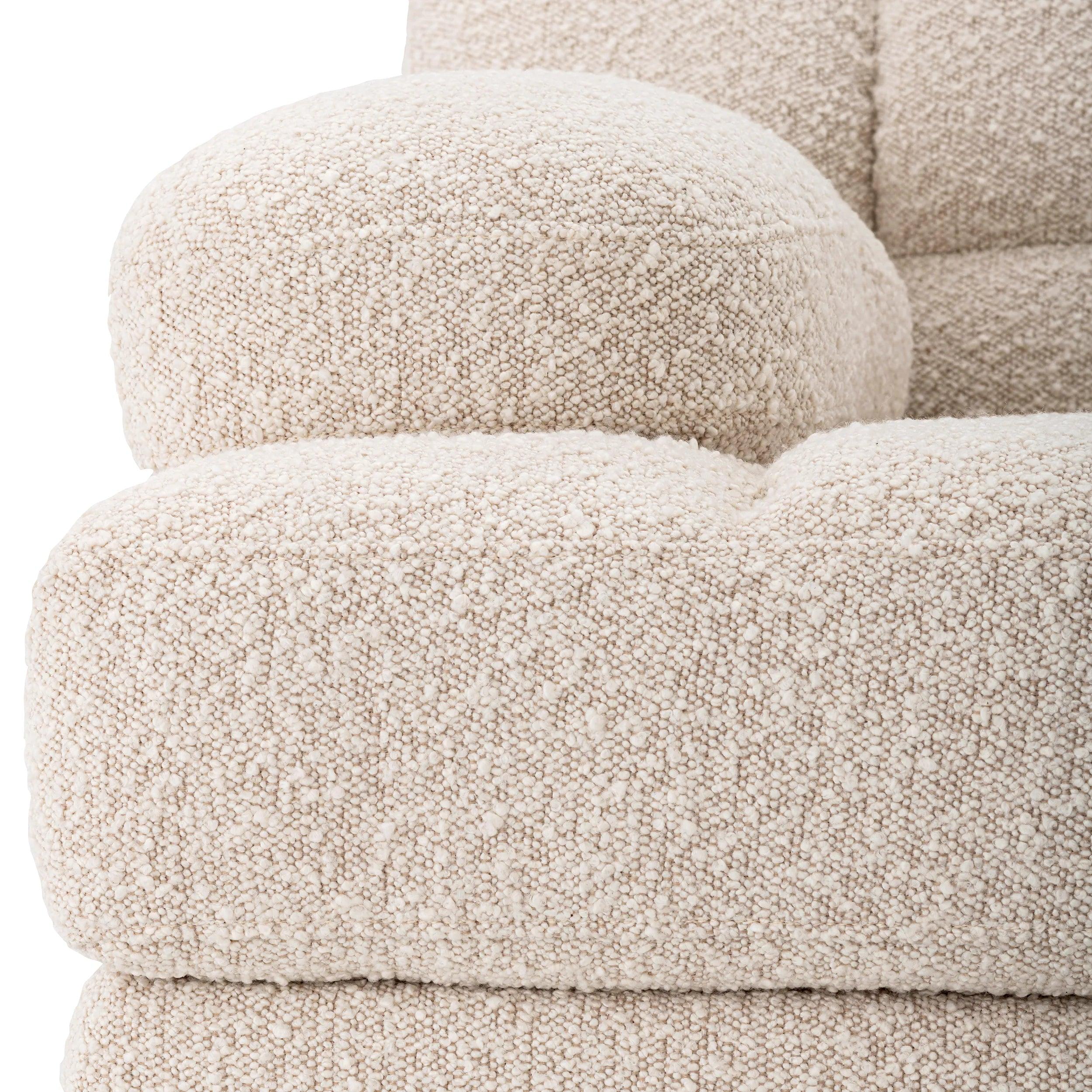 Sofa modułowa w tkaninie boucle DEAN - siedzisko narożne kremowe Eichholtz Eye on Design