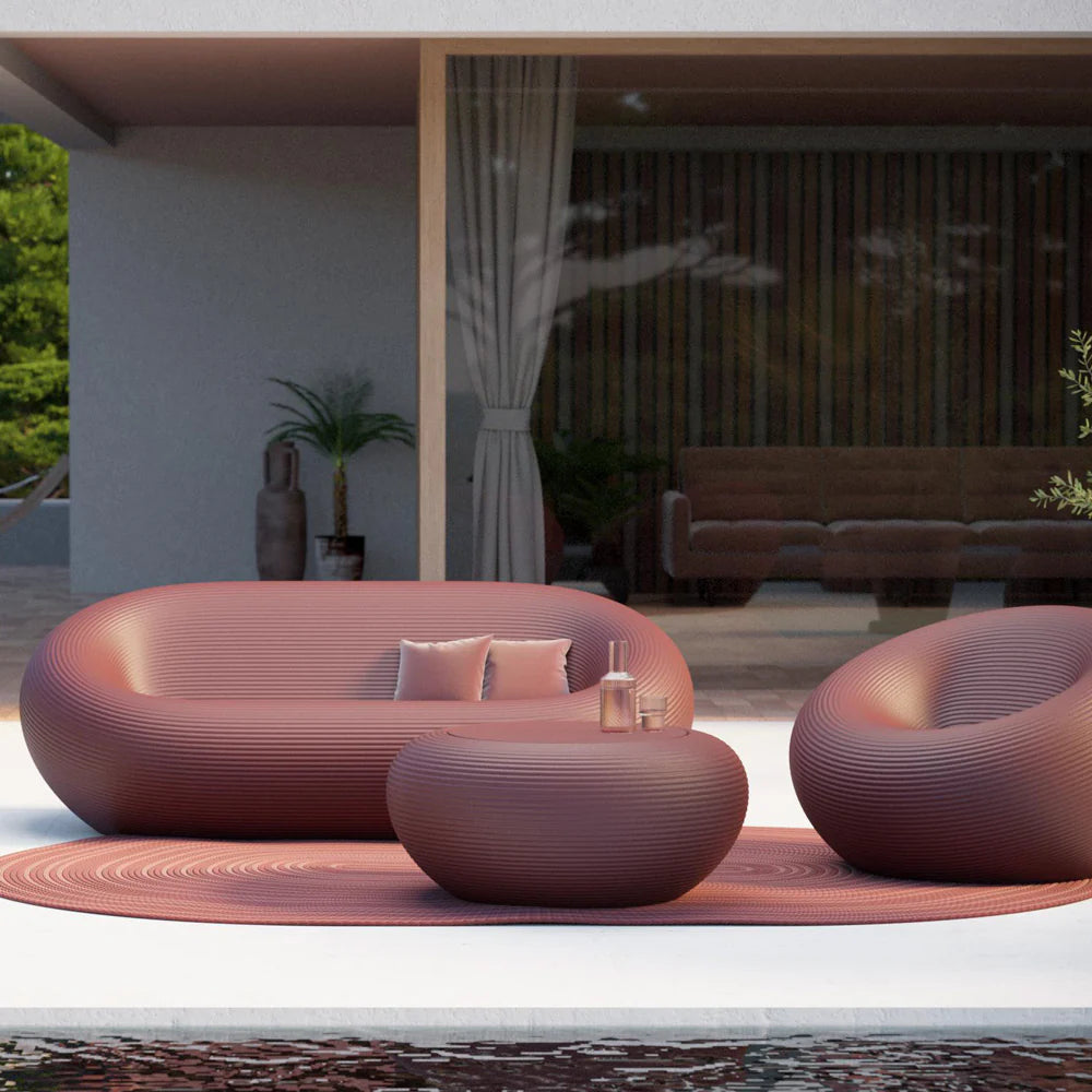 NAMI Brauner runder Outdoor-Teppich