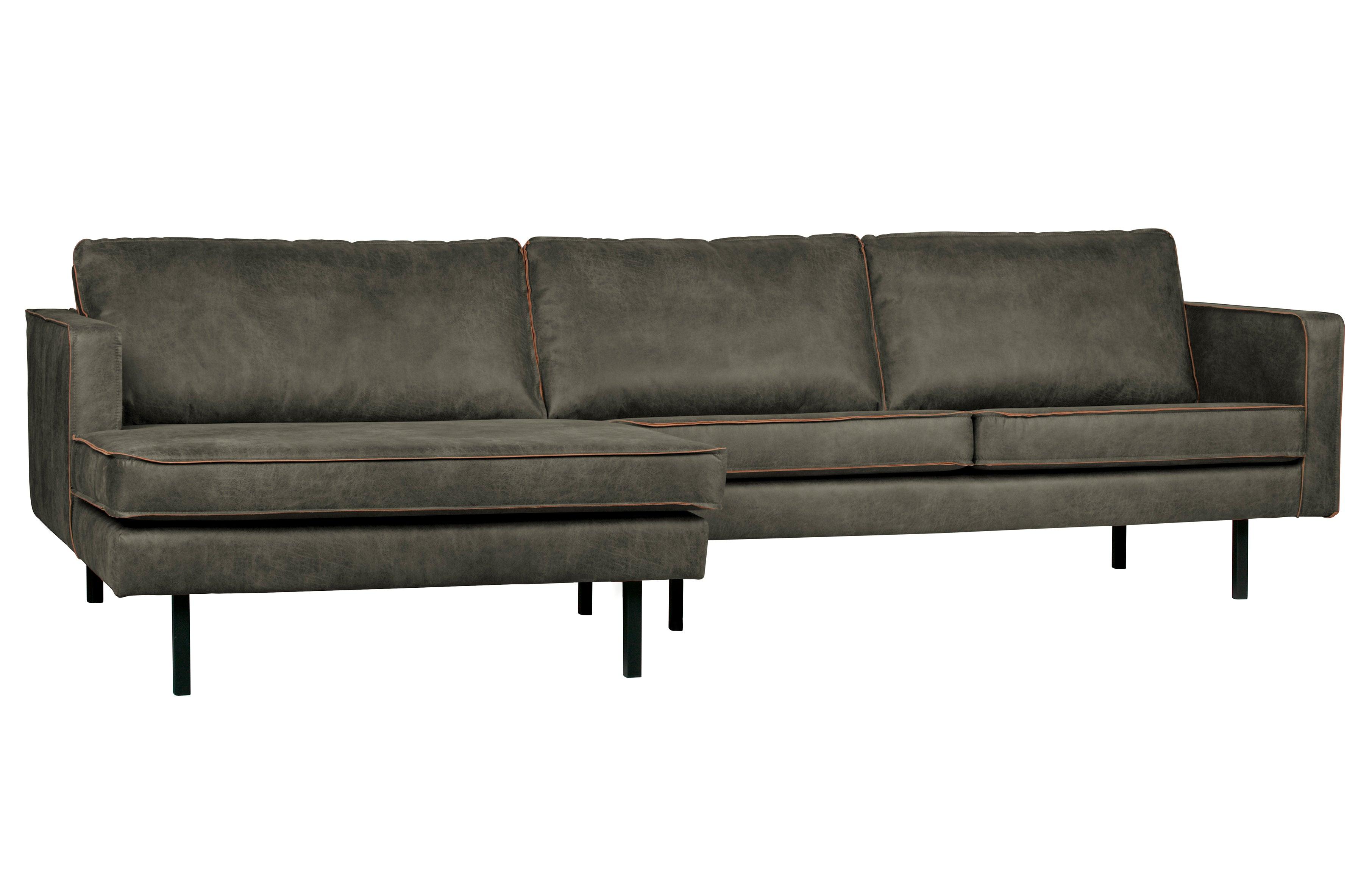 Sofa narożna lewostronna skórzana RODEO wojskowa zieleń Be Pure Eye on Design