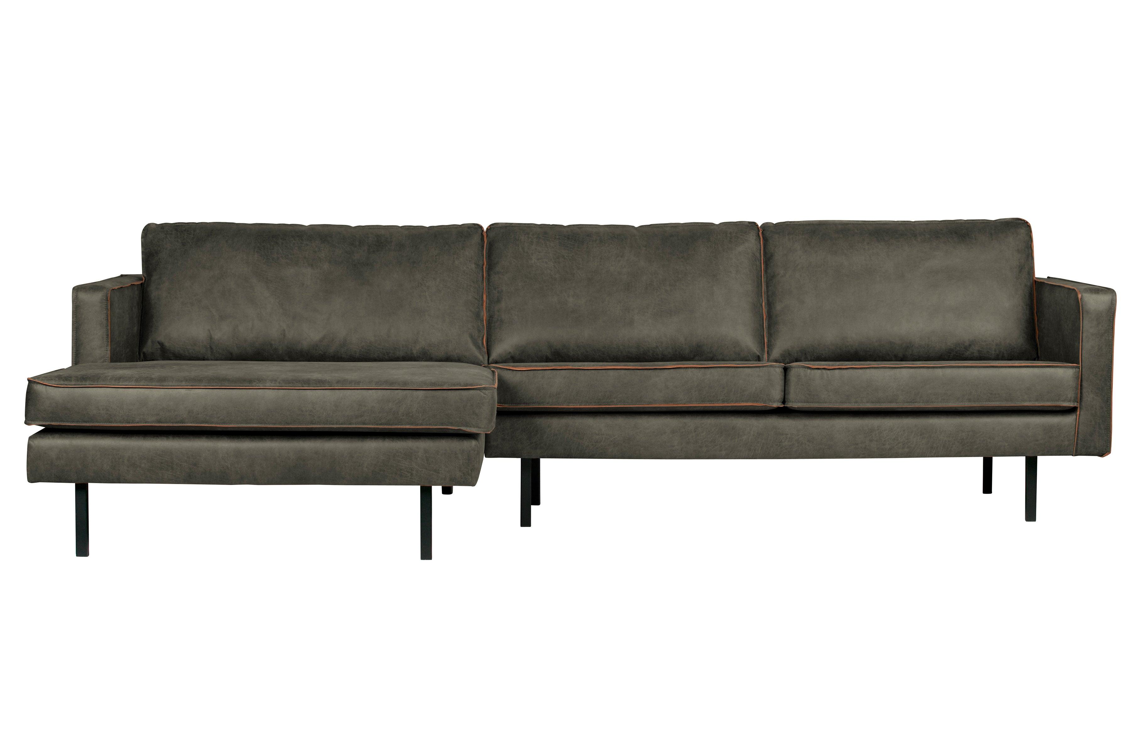Sofa narożna lewostronna skórzana RODEO wojskowa zieleń Be Pure Eye on Design