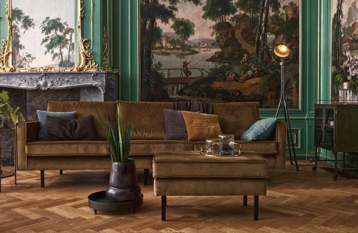 Sofa narożna lewostronna skórzana RODEO wojskowa zieleń Be Pure Eye on Design
