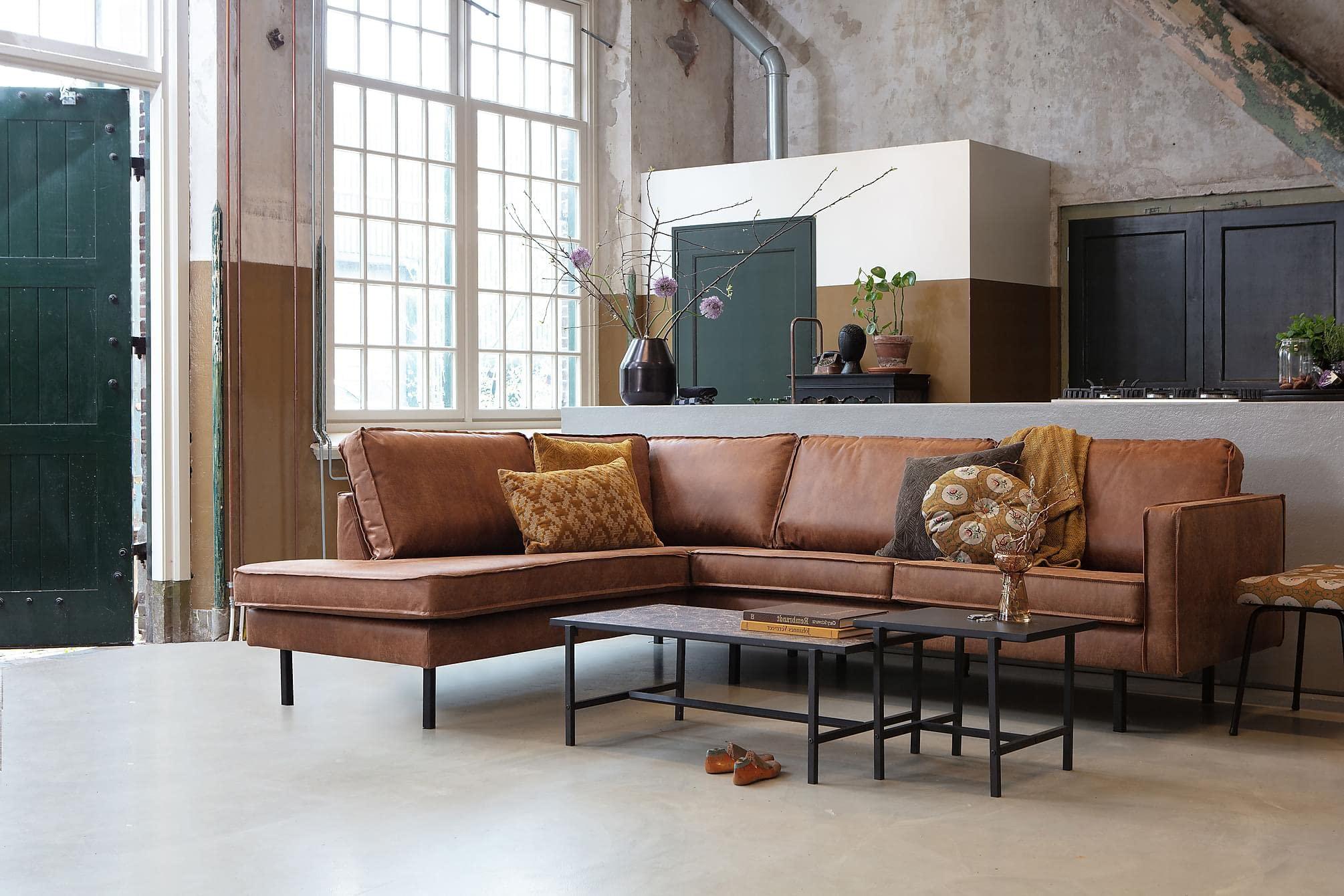 Sofa narożna lewostronna skórzana RODEO wojskowa zieleń Be Pure Eye on Design