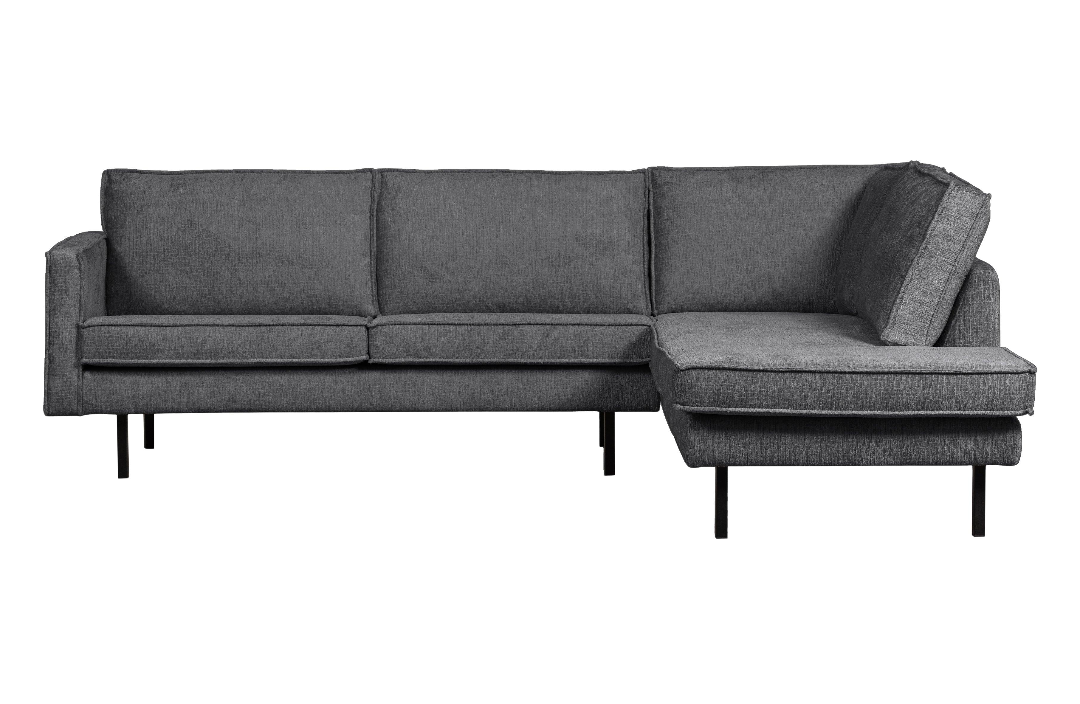 Sofa narożna welurowa prawostronna RODEO ciemnoszary Be Pure Eye on Design